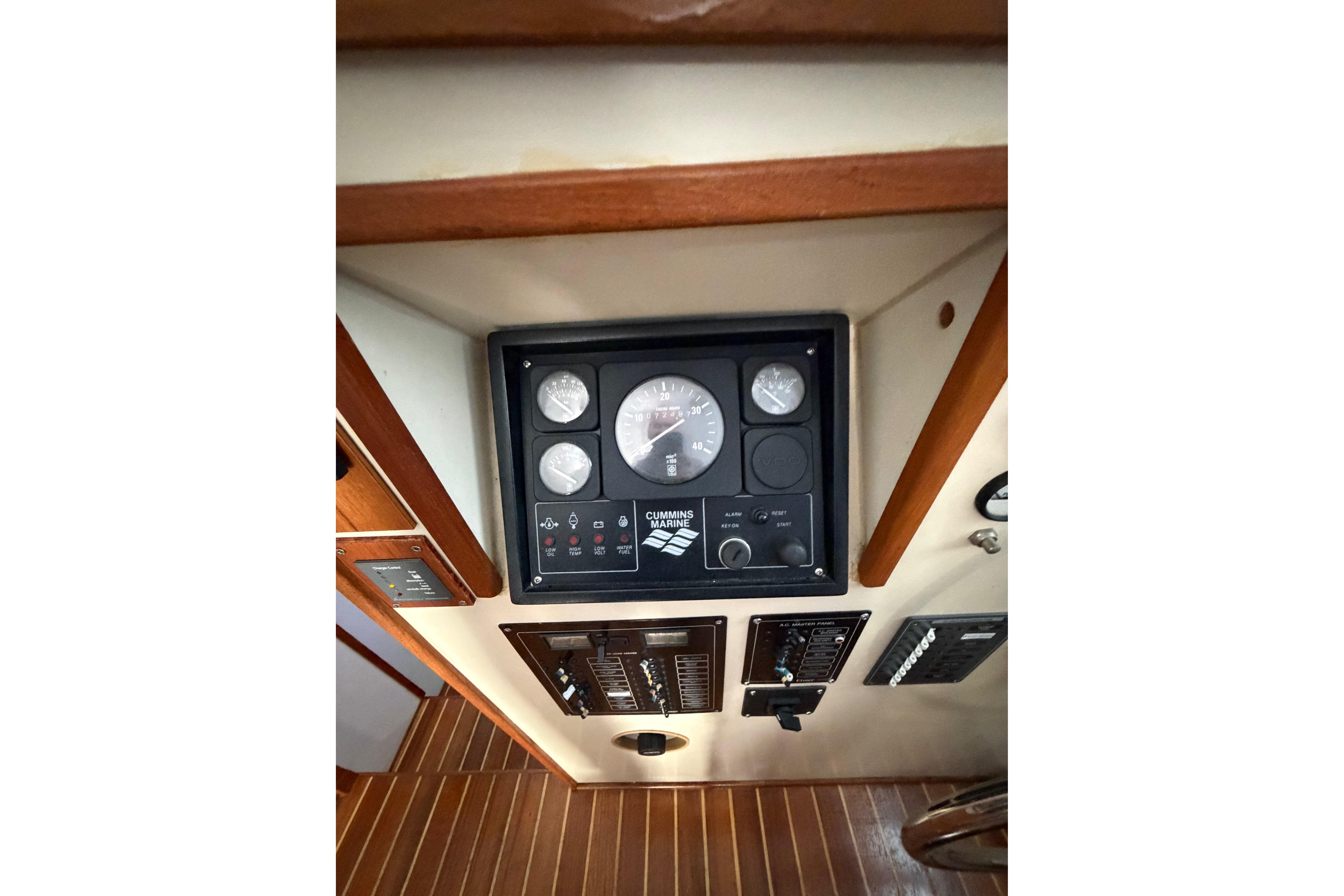 1997 Rosborough Trawler dashboard with gauges and control panels.