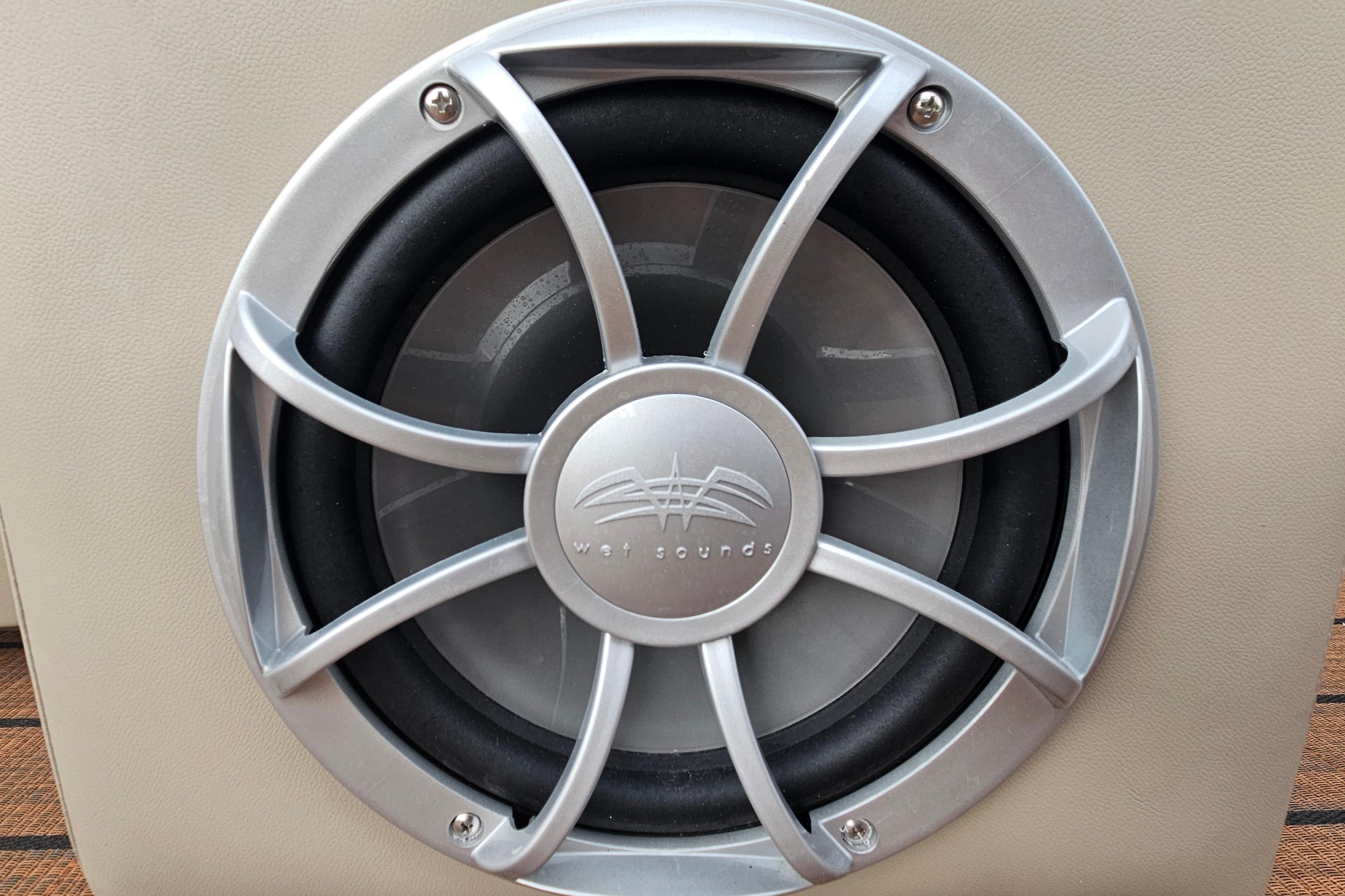 Speaker on 2026 Bentley Pontoons Legacy 243 Cruise, featuring Wet Sounds audio system.