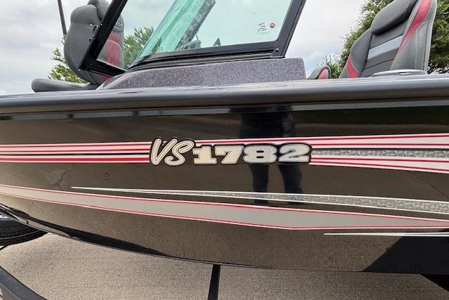 2026 Ranger VS1782SC Angler boat with sleek black and red design.