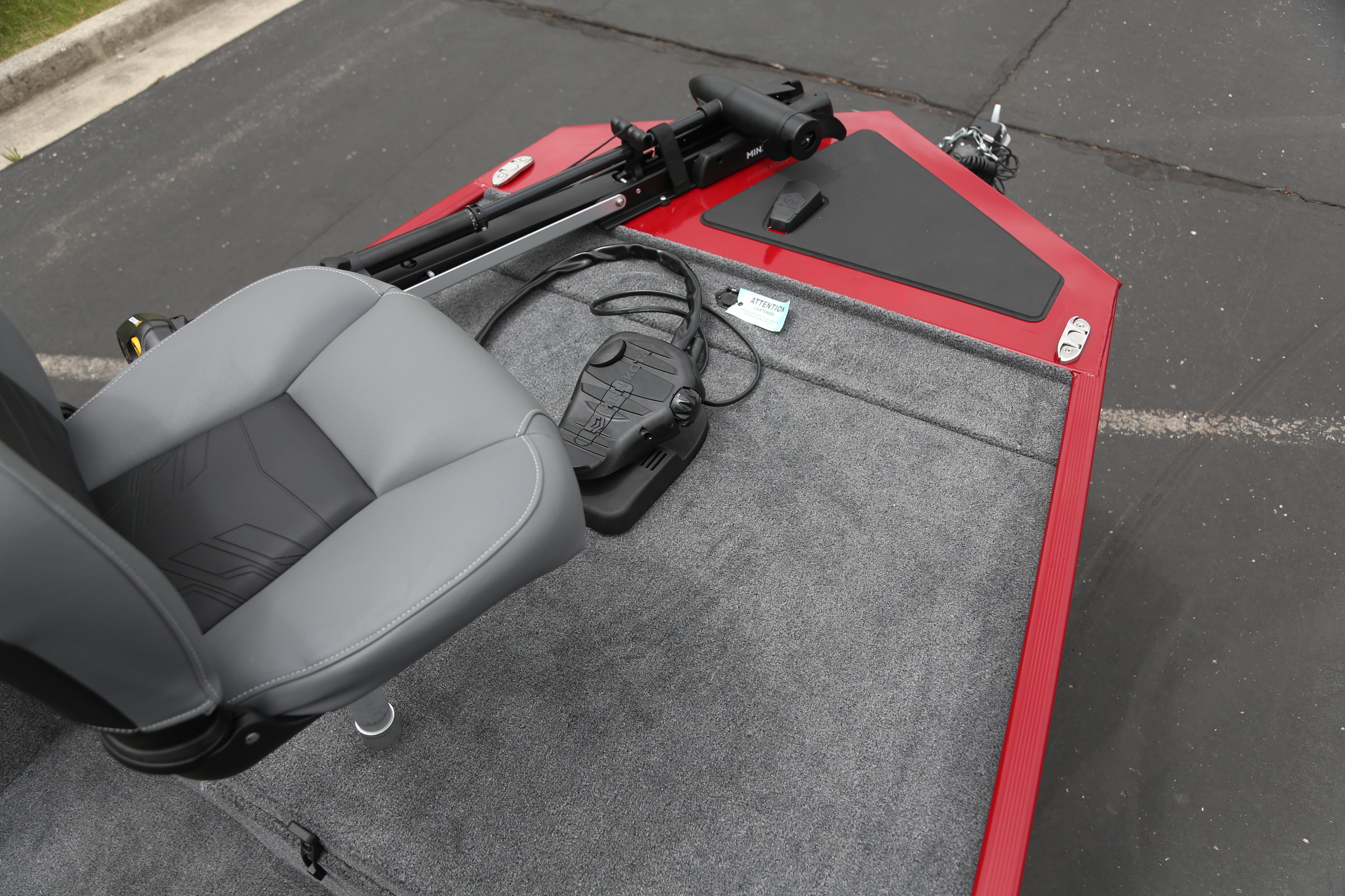 2026 Tracker Bass Tracker Classic XL boat deck with seat and trolling motor.