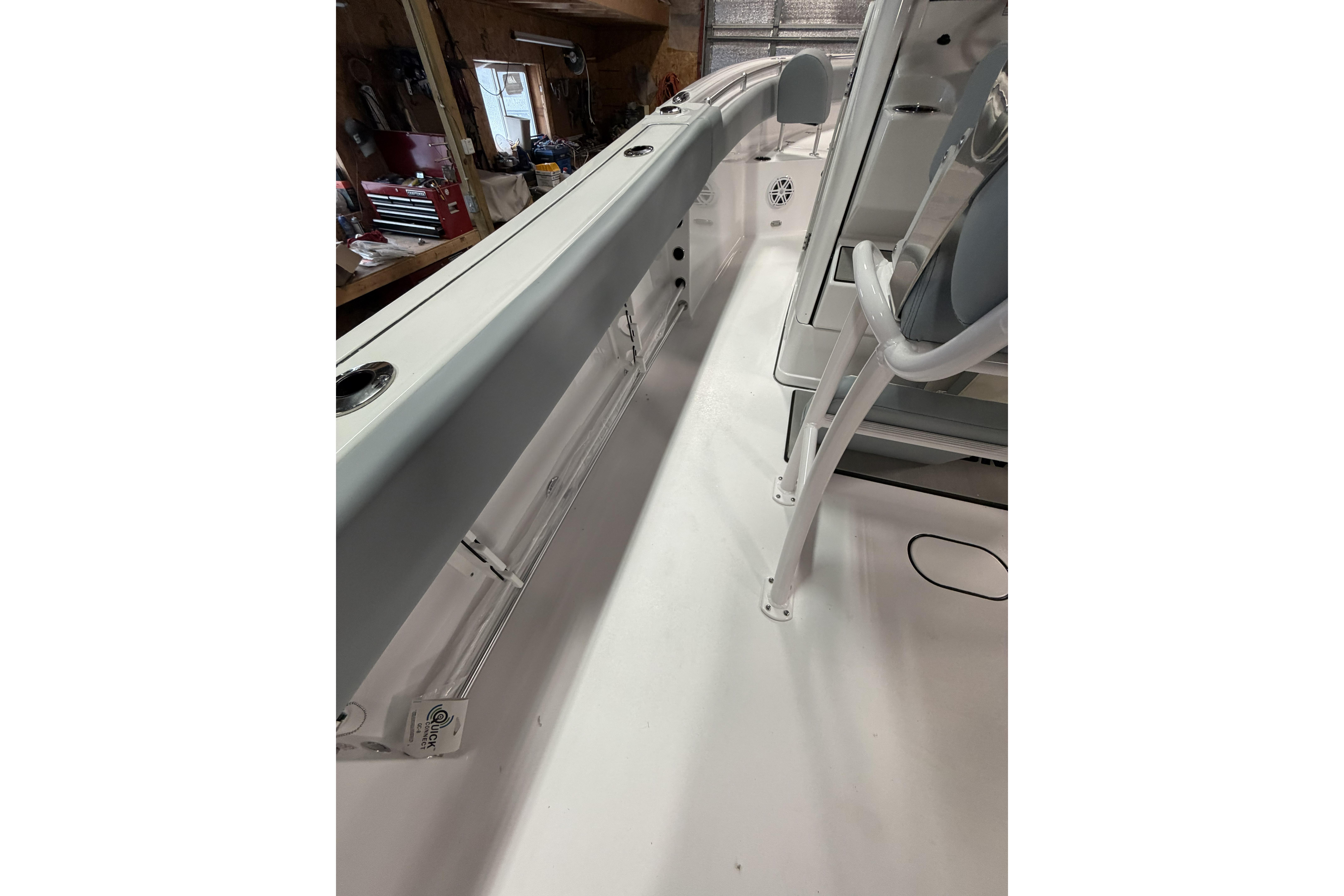 2026 Sportsman Open 232 Center Console interior view, showcasing sleek design and spacious layout.