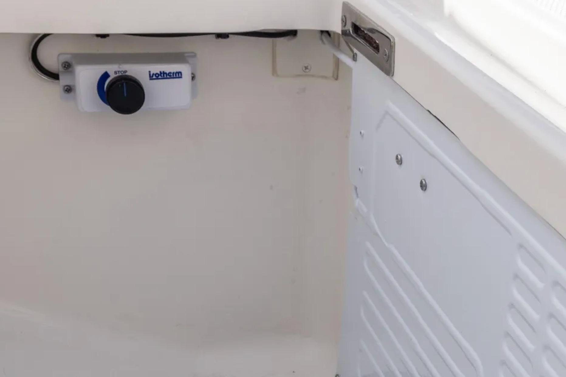 Control panel on 2025 Blackwater 41 Performance Fish boat interior.