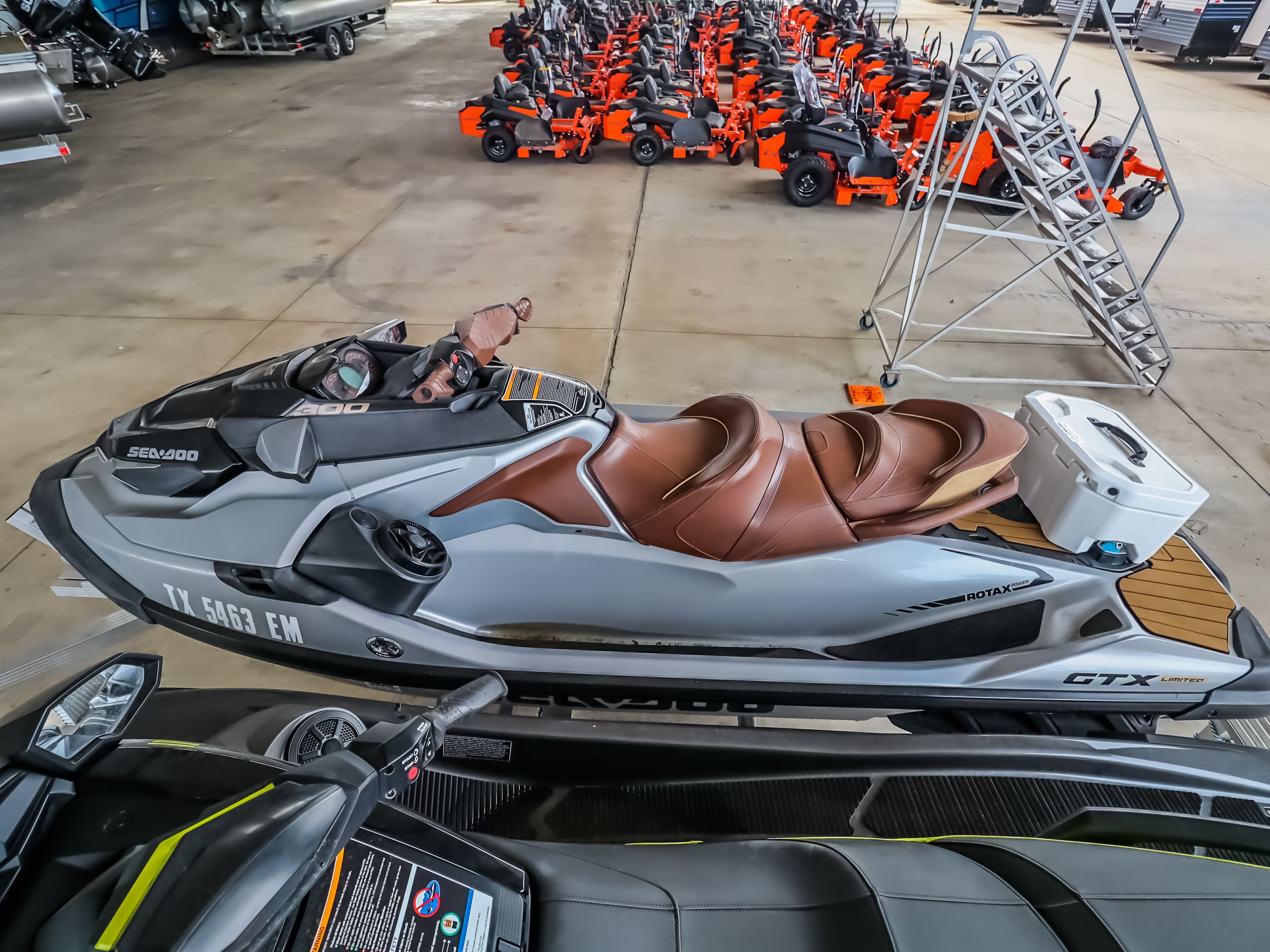 2018 Sea-Doo GTX300 jet ski in a warehouse.