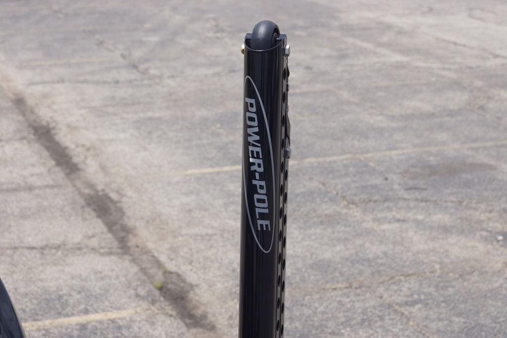 Power-Pole anchor on 2027 Phoenix 921 Elite X II boat, outdoor setting.