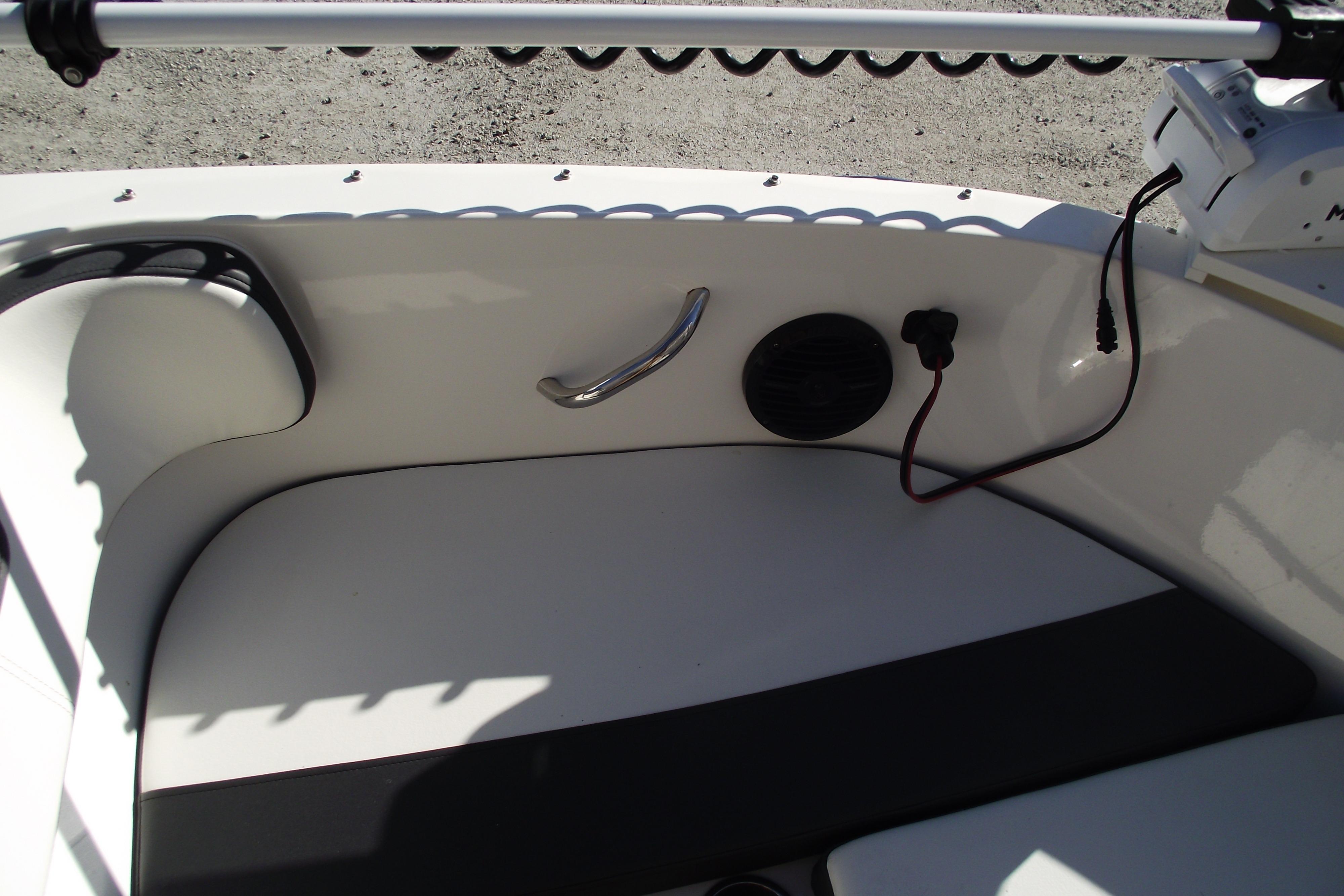 2022 Bayliner VR4 Bowrider OB interior with seating and control panel.