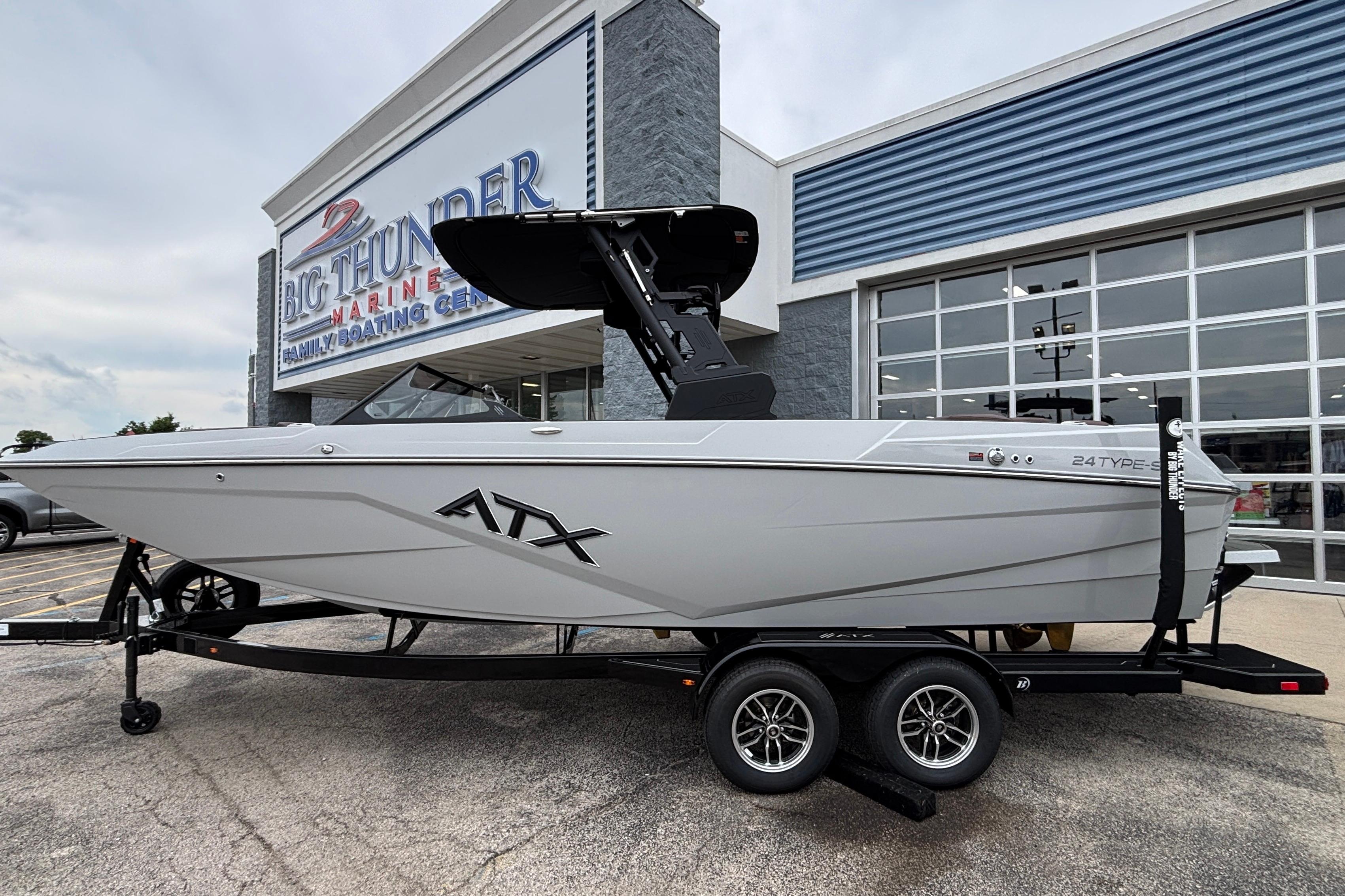 2026 ATX Surf Boats 24 Type-S displayed at Big Thunder Marine dealership.