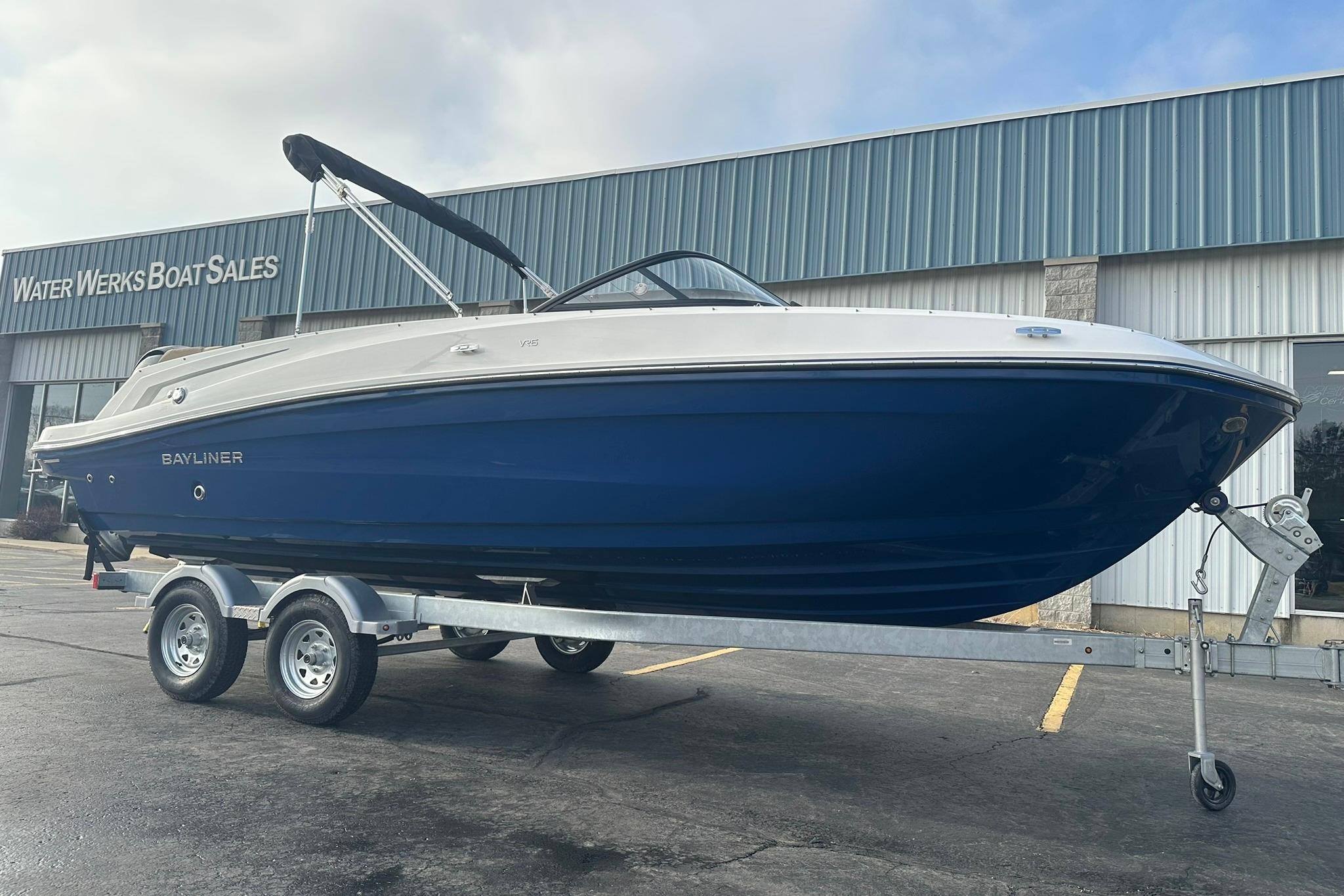 2026 Bayliner VR6 Bowrider OB on trailer at Water Werks Boat Sales.