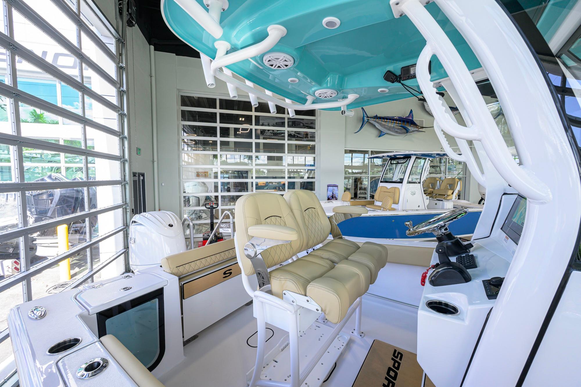 2026 Sportsman Open 212 Center Console boat interior with modern seating and controls.