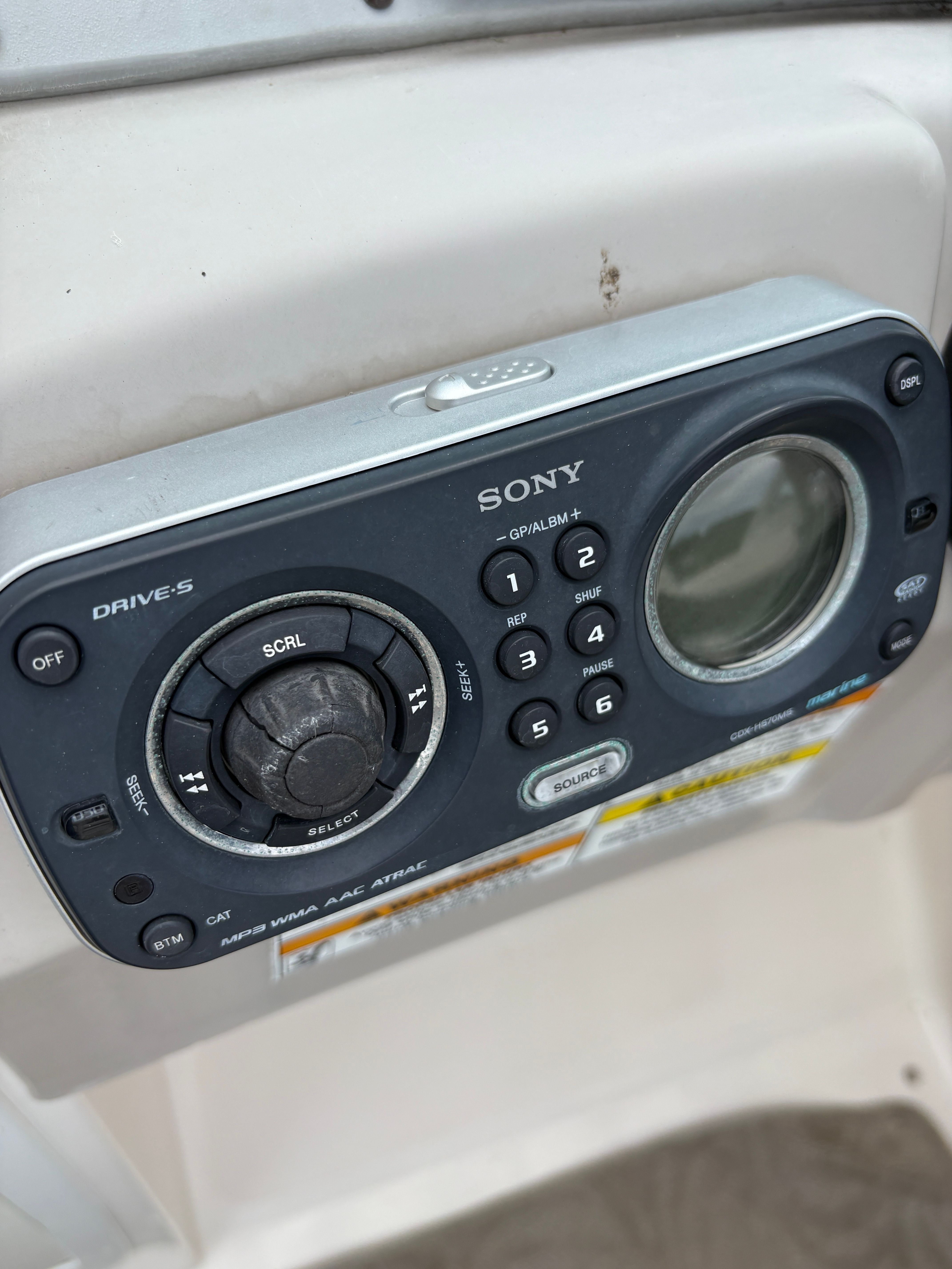 Sony control panel on 2009 Hurricane SUN DECK 260 boat.