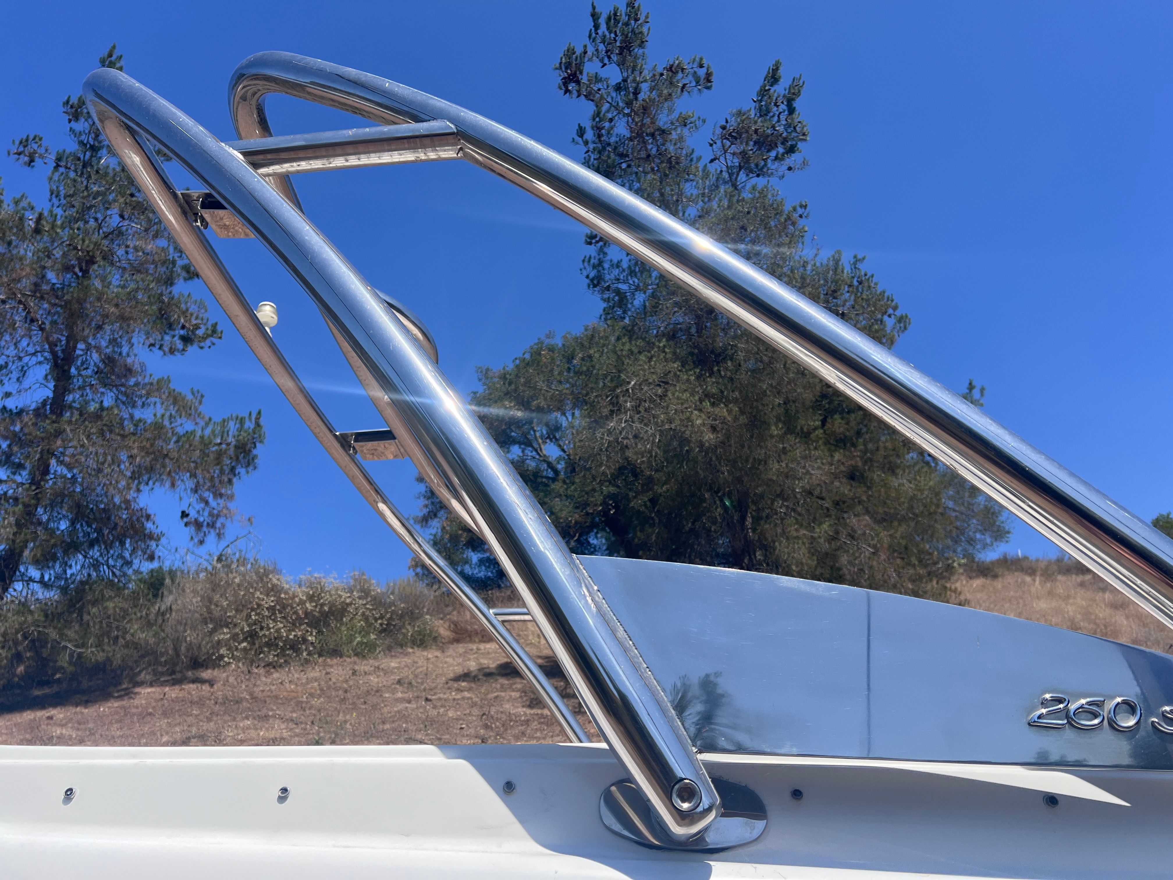 Close-up of a 2006 Formula 260 Sun Sport boat.
