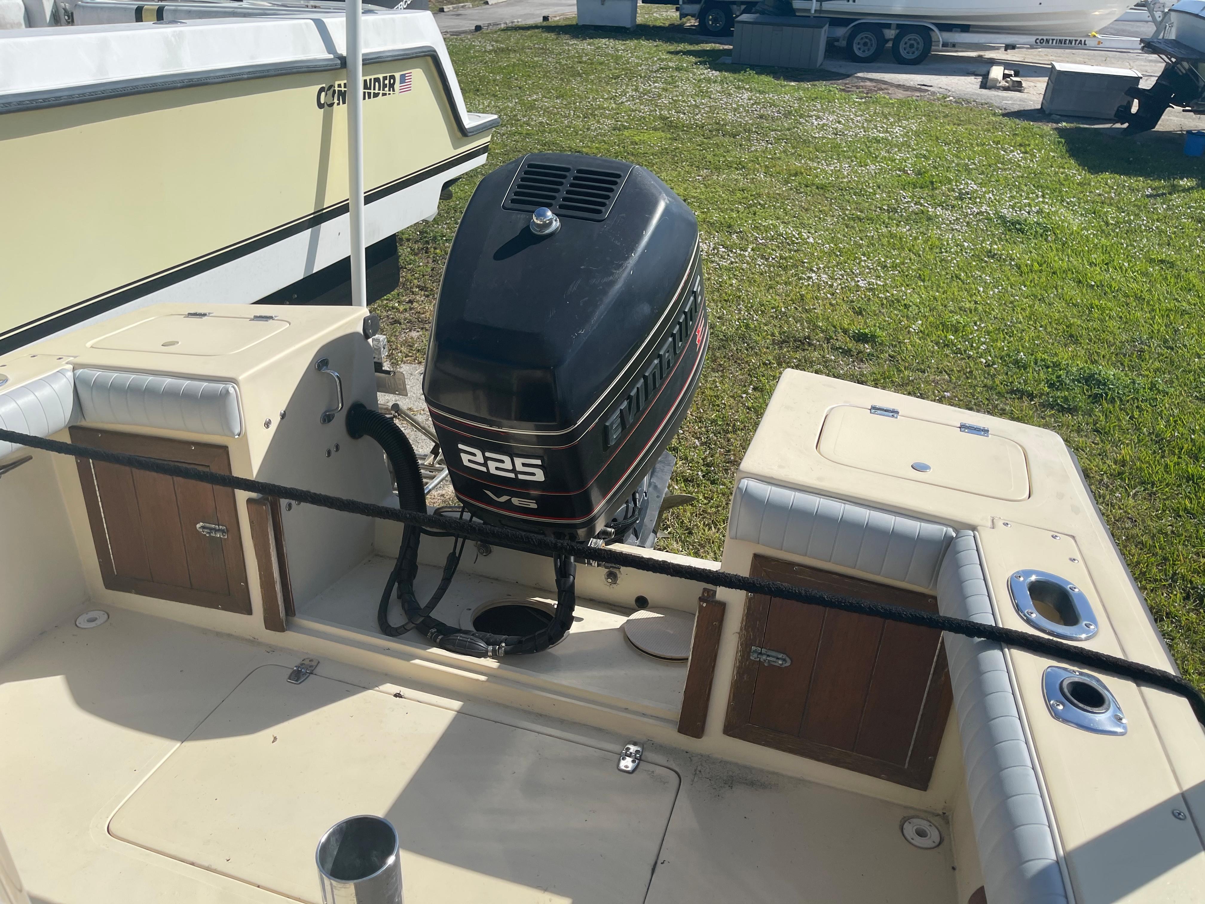 1986 Gulf Stream Yachts custom boat with 225 HP outboard motor.