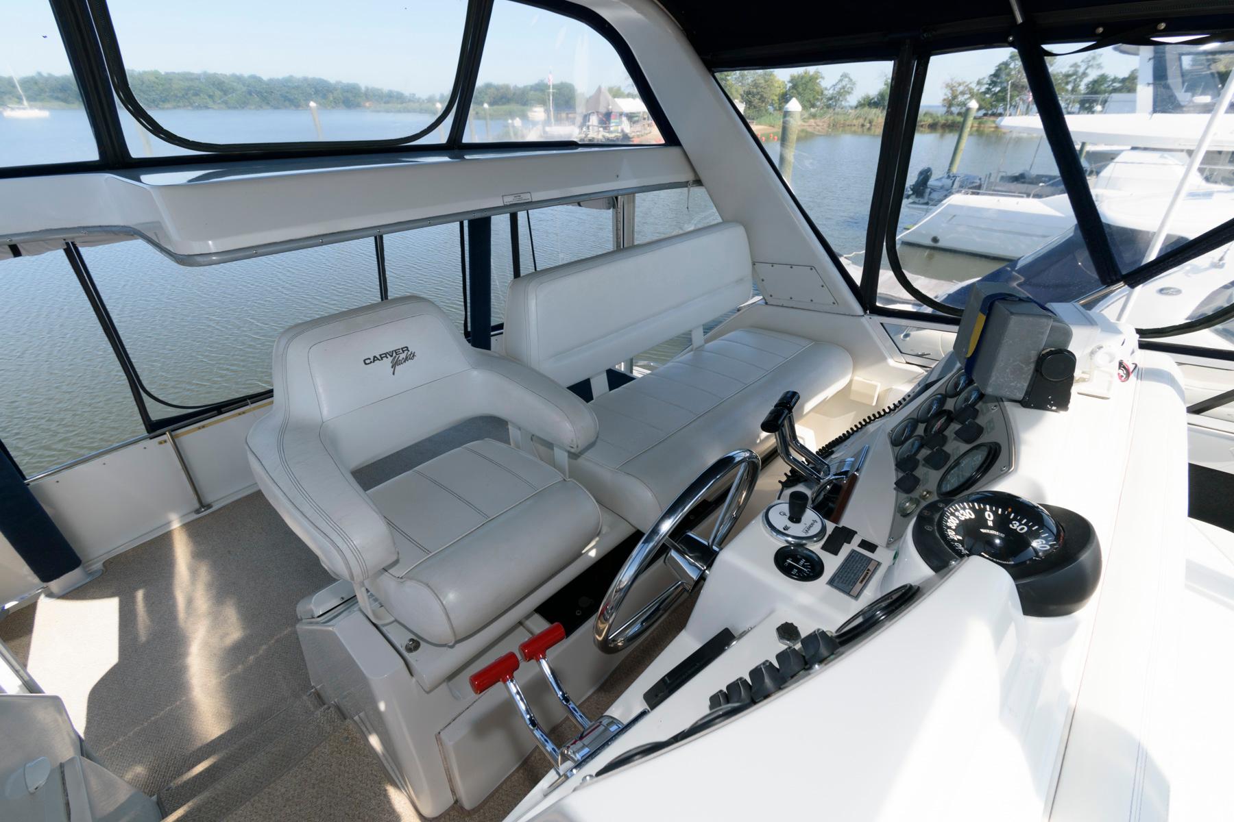 Interior of the 1997 Carver 400 Cockpit Motor Yacht.