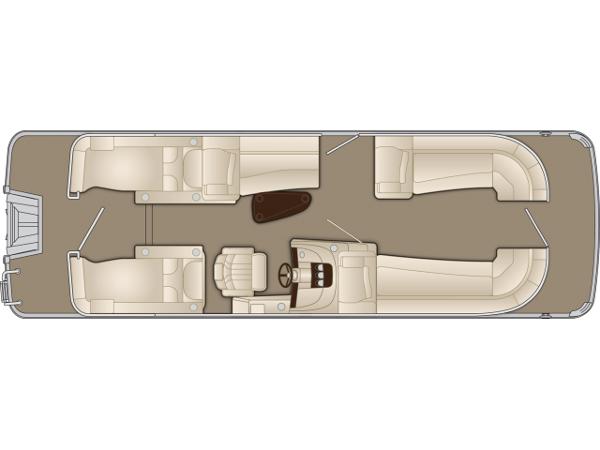 Manufacturer Provided Image: Top view of 2014 Bennington 2575 RCW boat layout with seating arrangement.