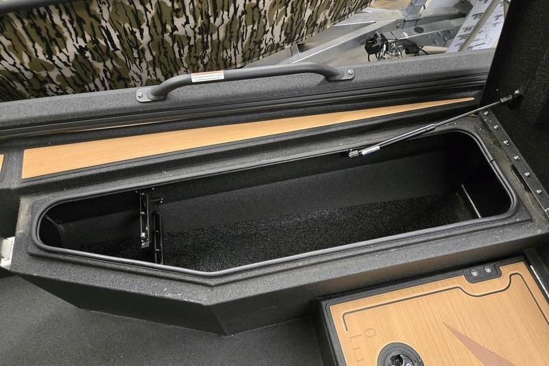 Storage compartment of 2026 Avid 207 Recon boat, featuring sleek design and durable materials.