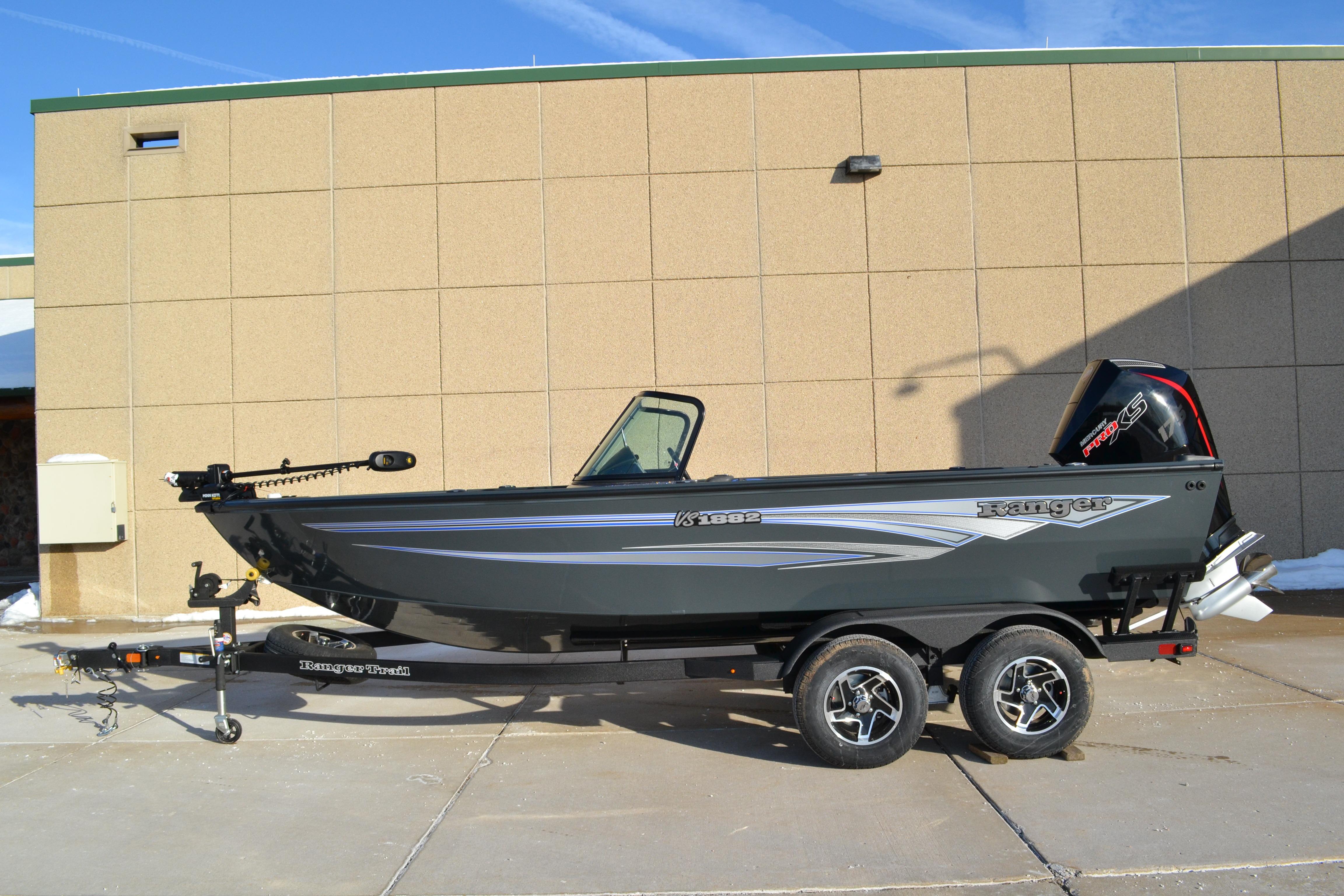 2026 Ranger VS1882SC Reata boat on trailer, parked outdoors.