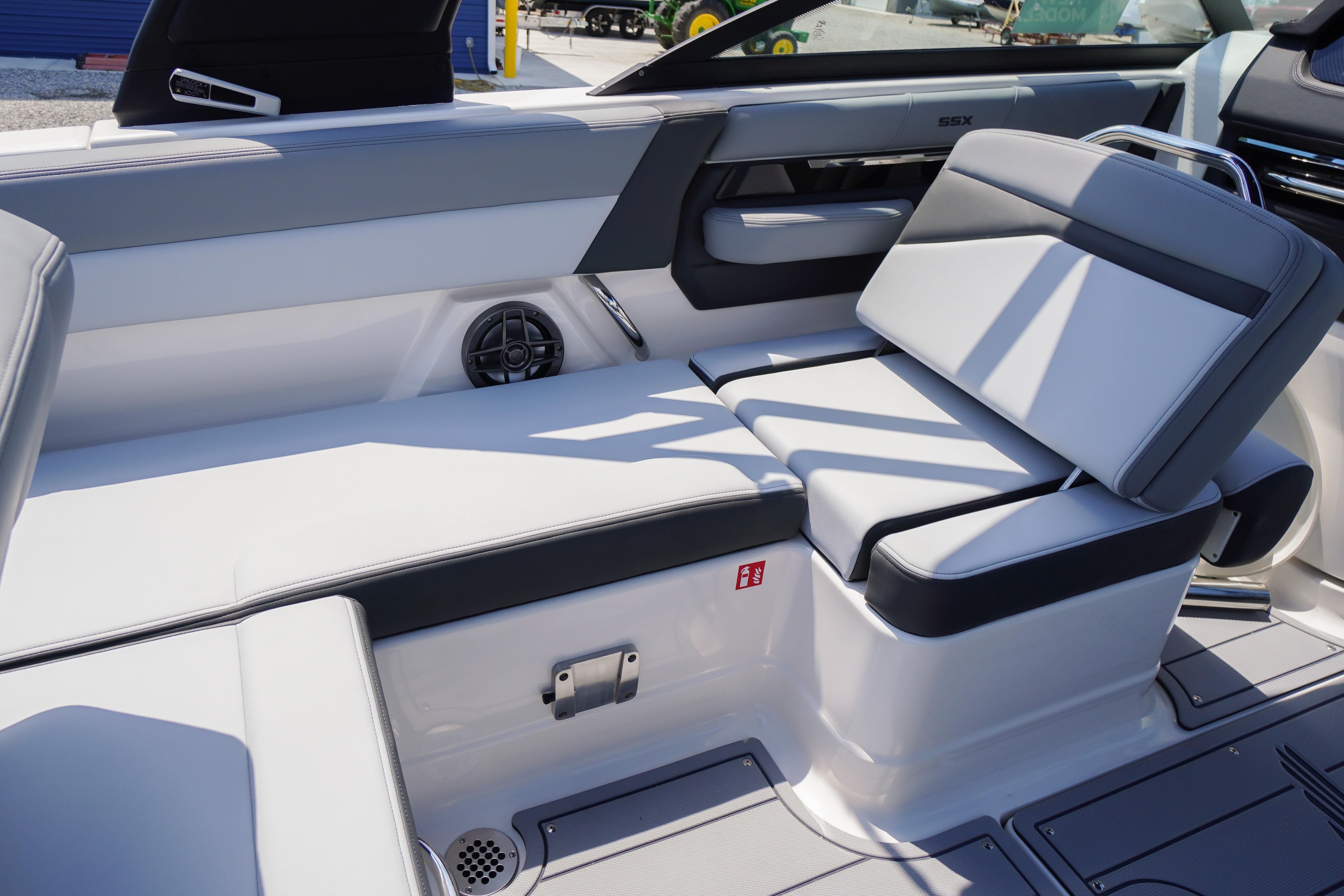 2026 Chaparral SSX 4 boat interior with sleek seating and modern design.