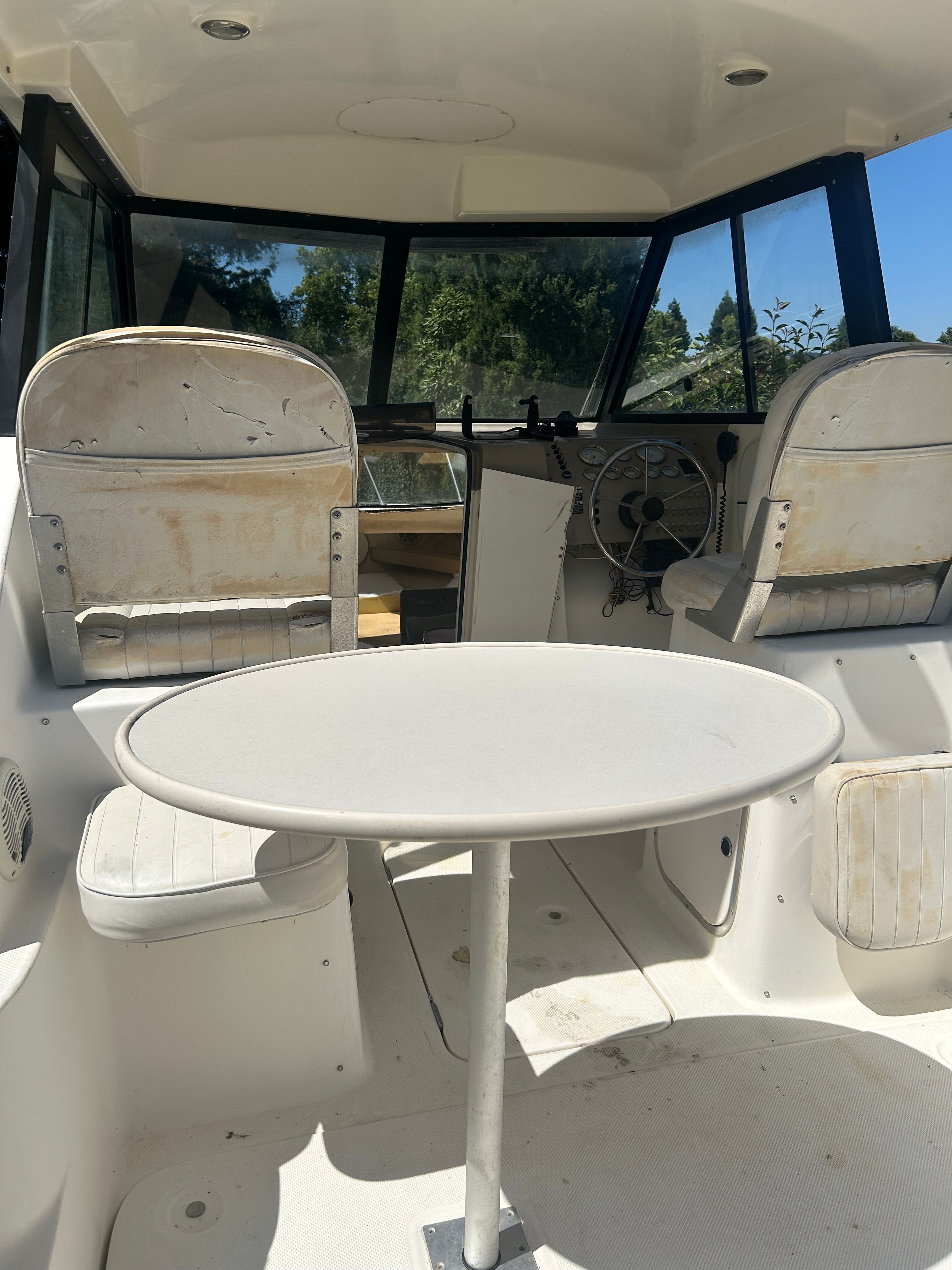Interior of a 2005 Bayliner Classic 242 boat.