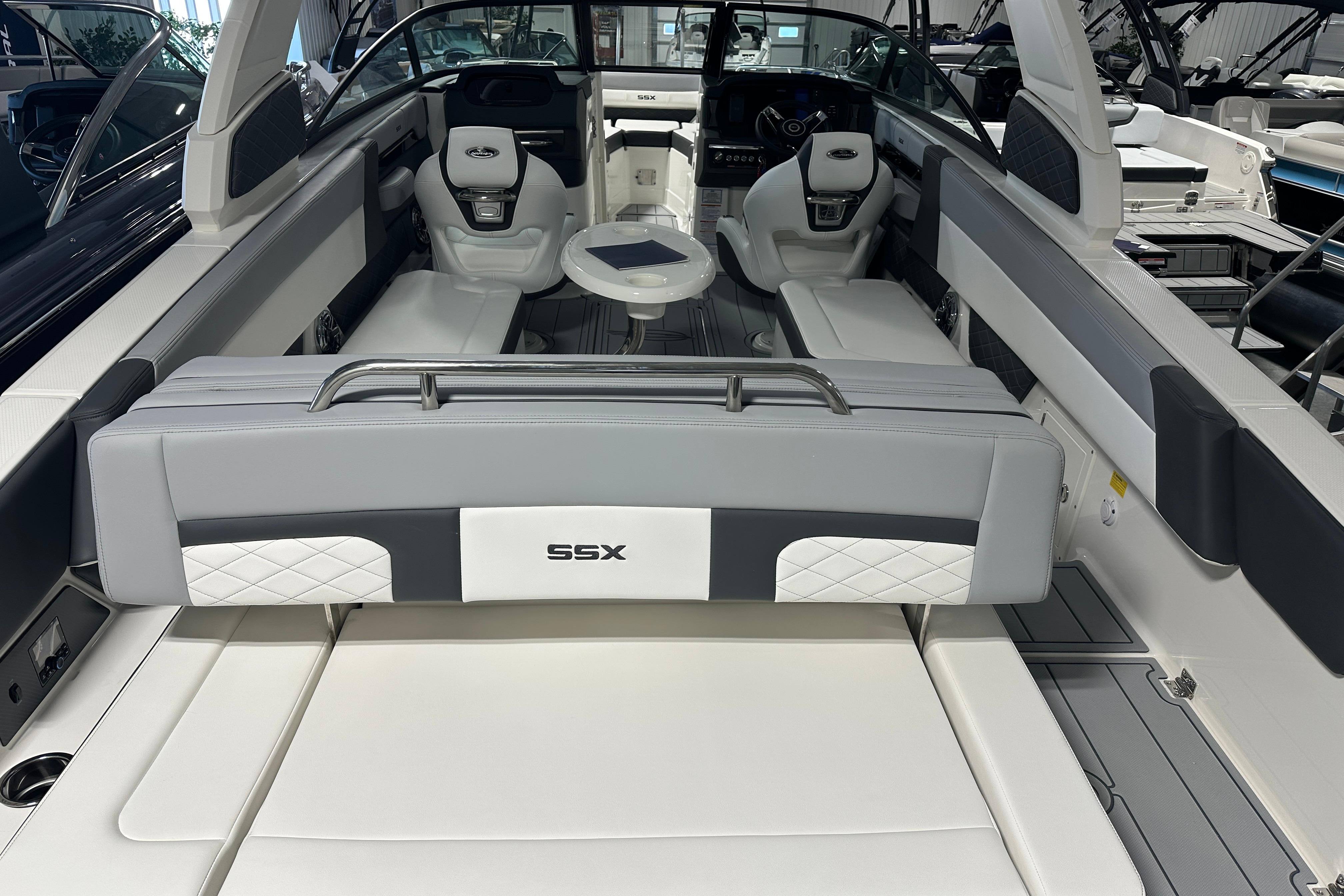 Interior of Chaparral SSX 8 boat 2026, luxurious design.