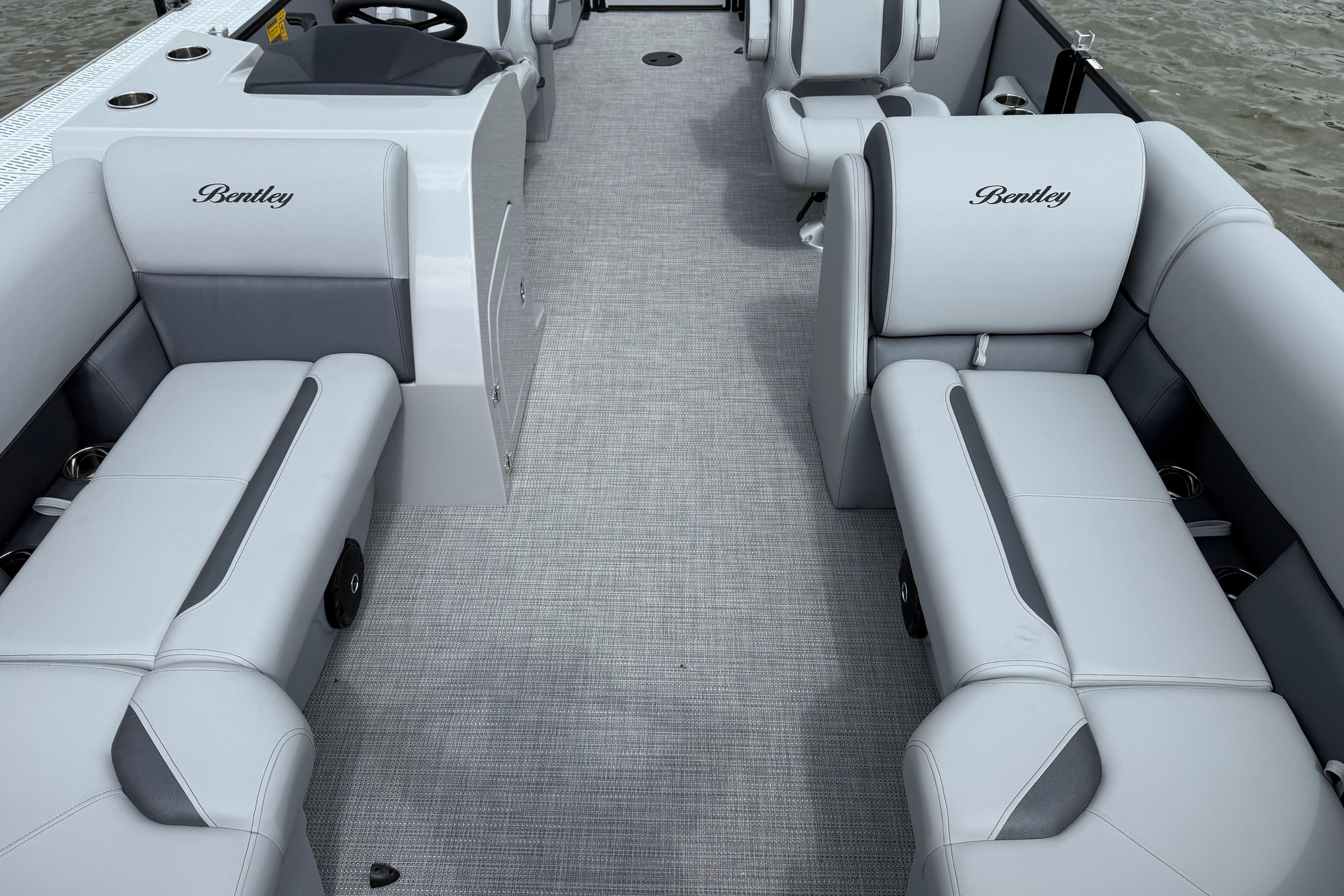 2026 Bentley Pontoons Legacy 220 Navigator interior with luxurious seating and modern design.