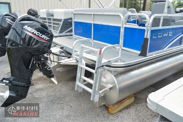 2024 Lowe Ultra 200 Cruise pontoon boat with Mercury outboard motor.