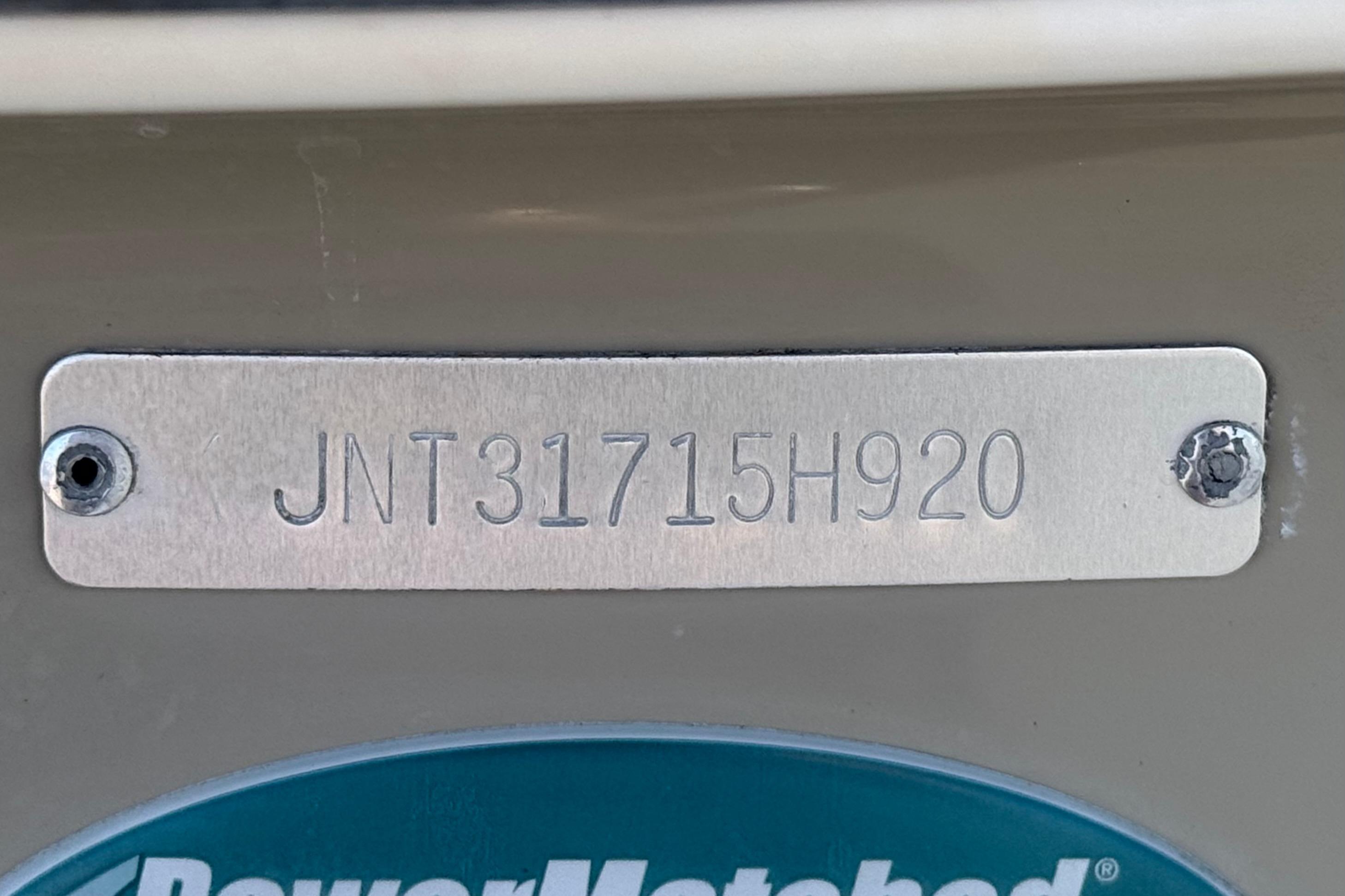 Hull identification number on 2020 NauticStar 203 SC boat.