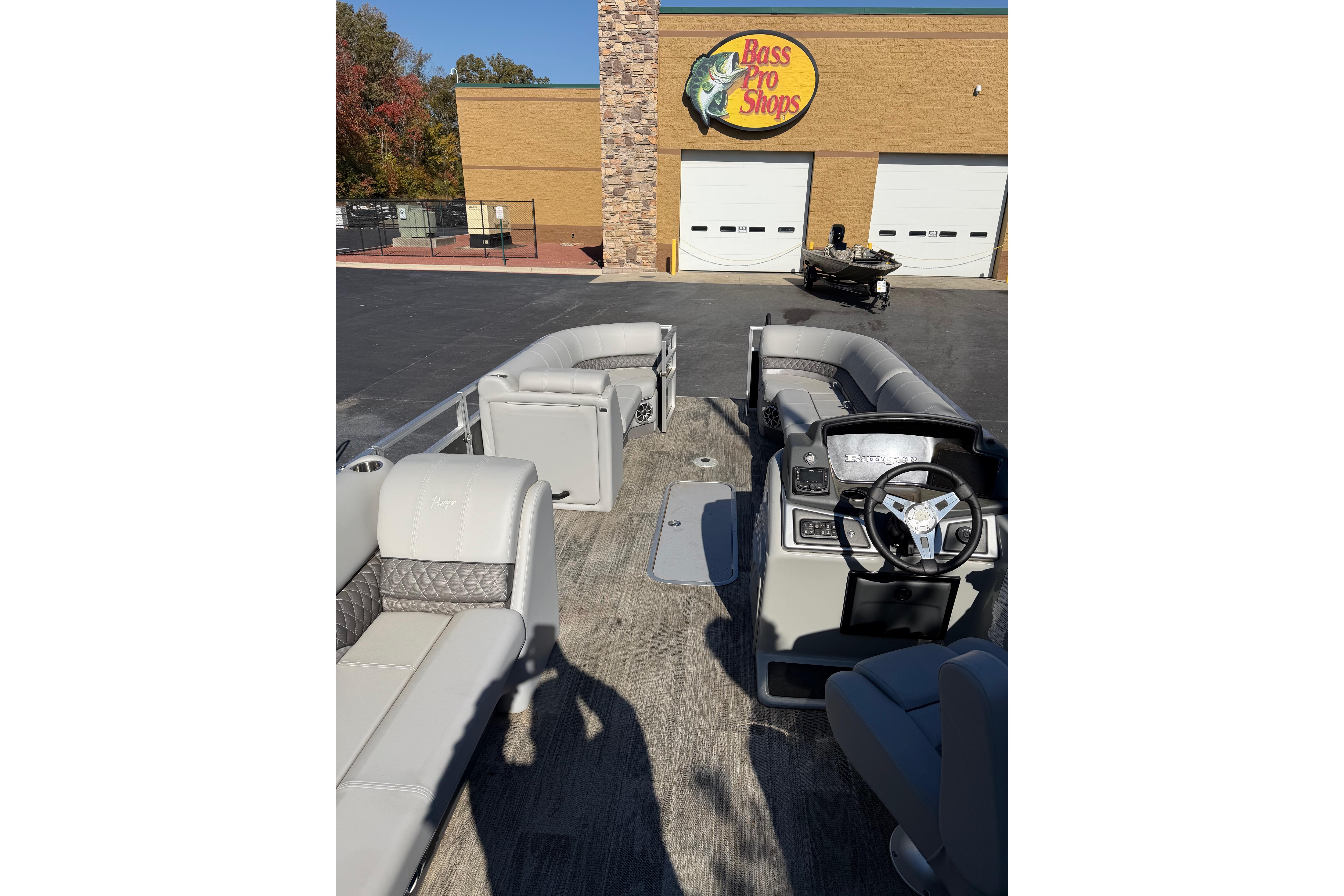 2024 Ranger Reata 223C pontoon boat interior at Bass Pro Shops.