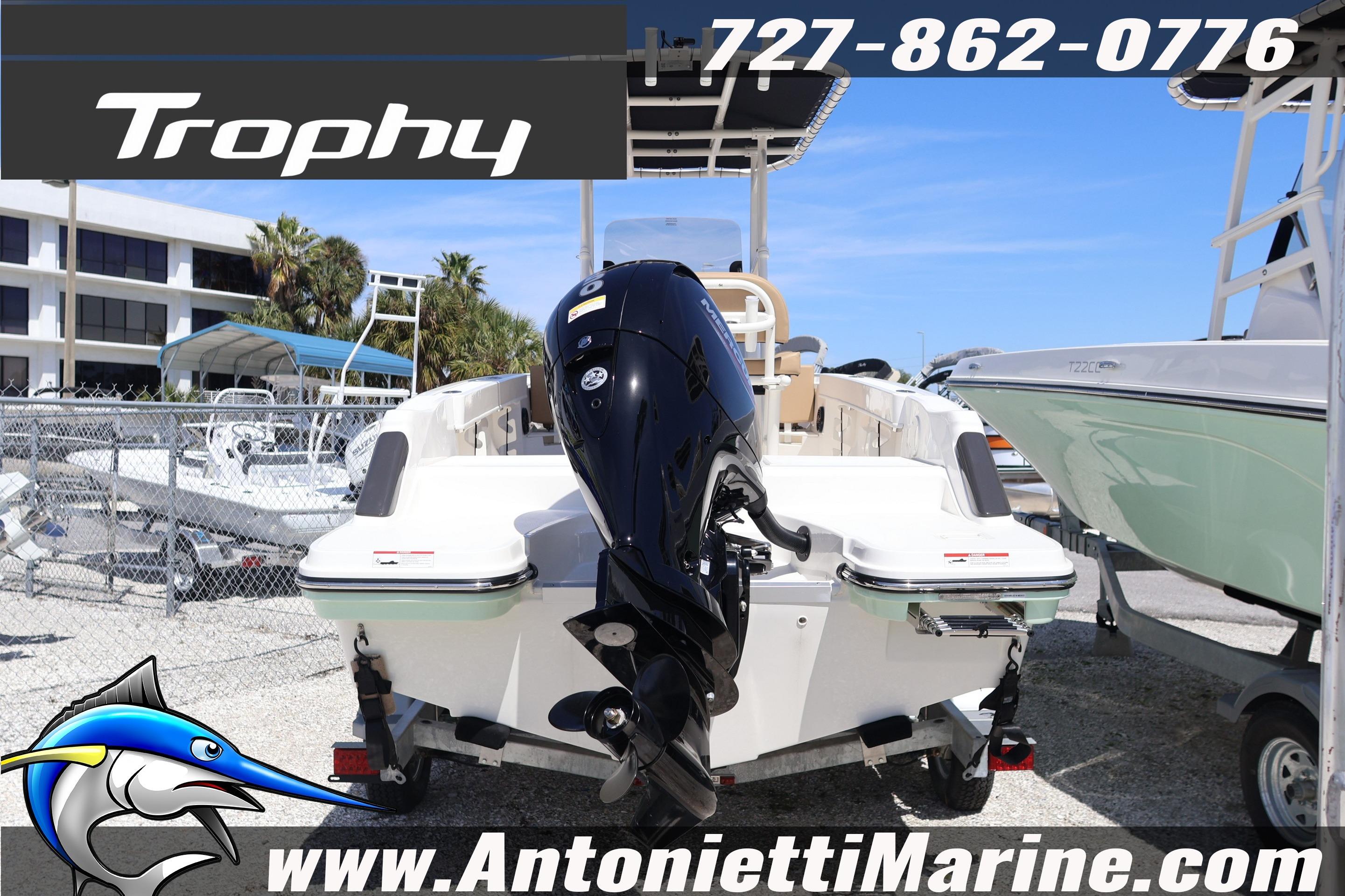 2026 Bayliner Trophy T20CC boat displayed at Antonietti Marine dealership.