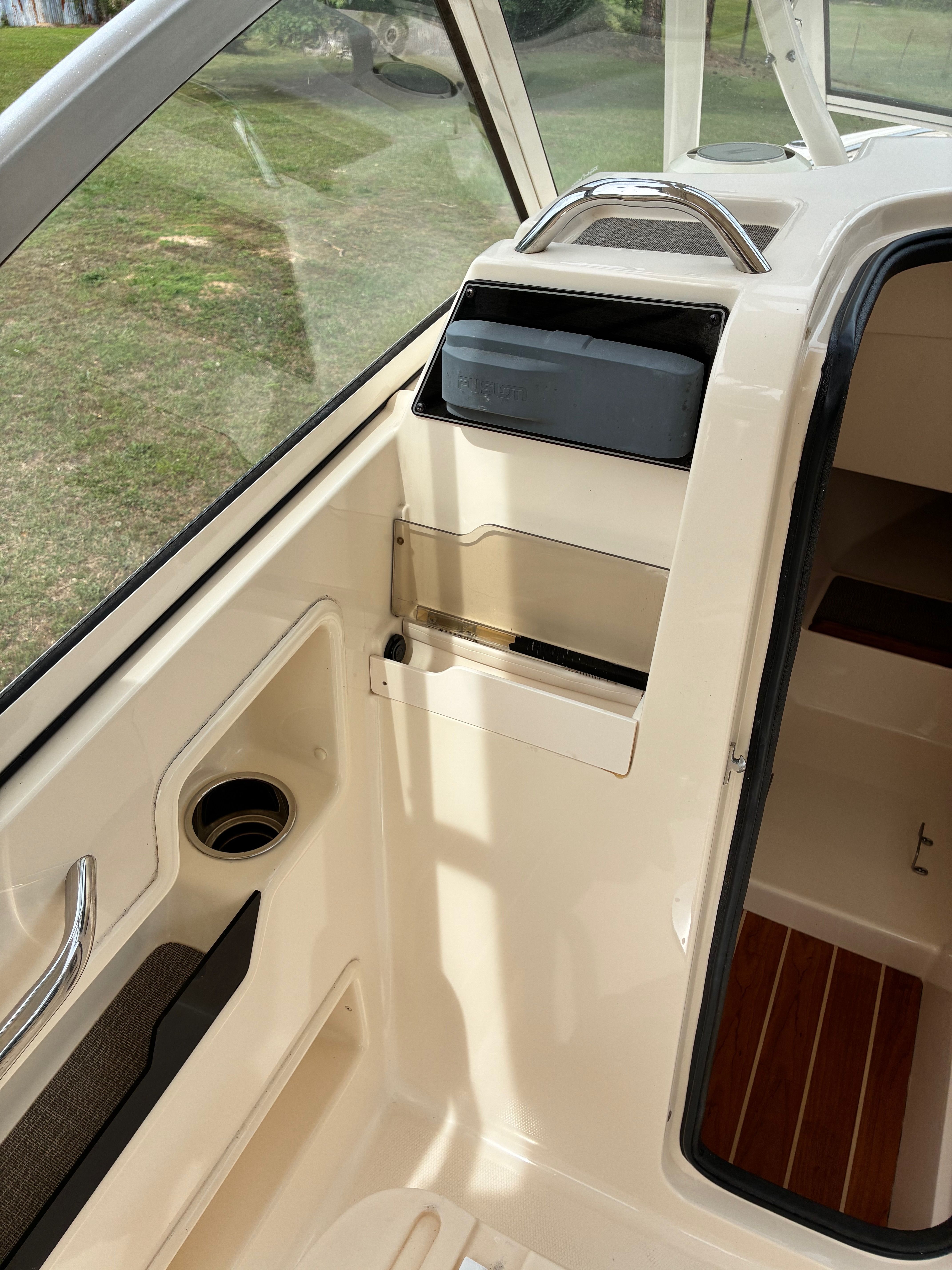 Interior view of a 2018 Grady-White Freedom 235 boat.