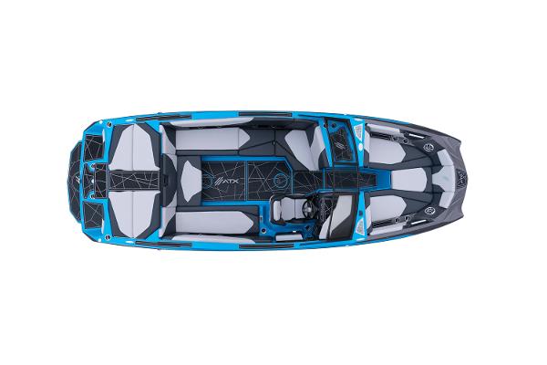 Manufacturer Provided Image: 2022 ATX Surf Boats 24 Type-S, top view, blue and gray interior.