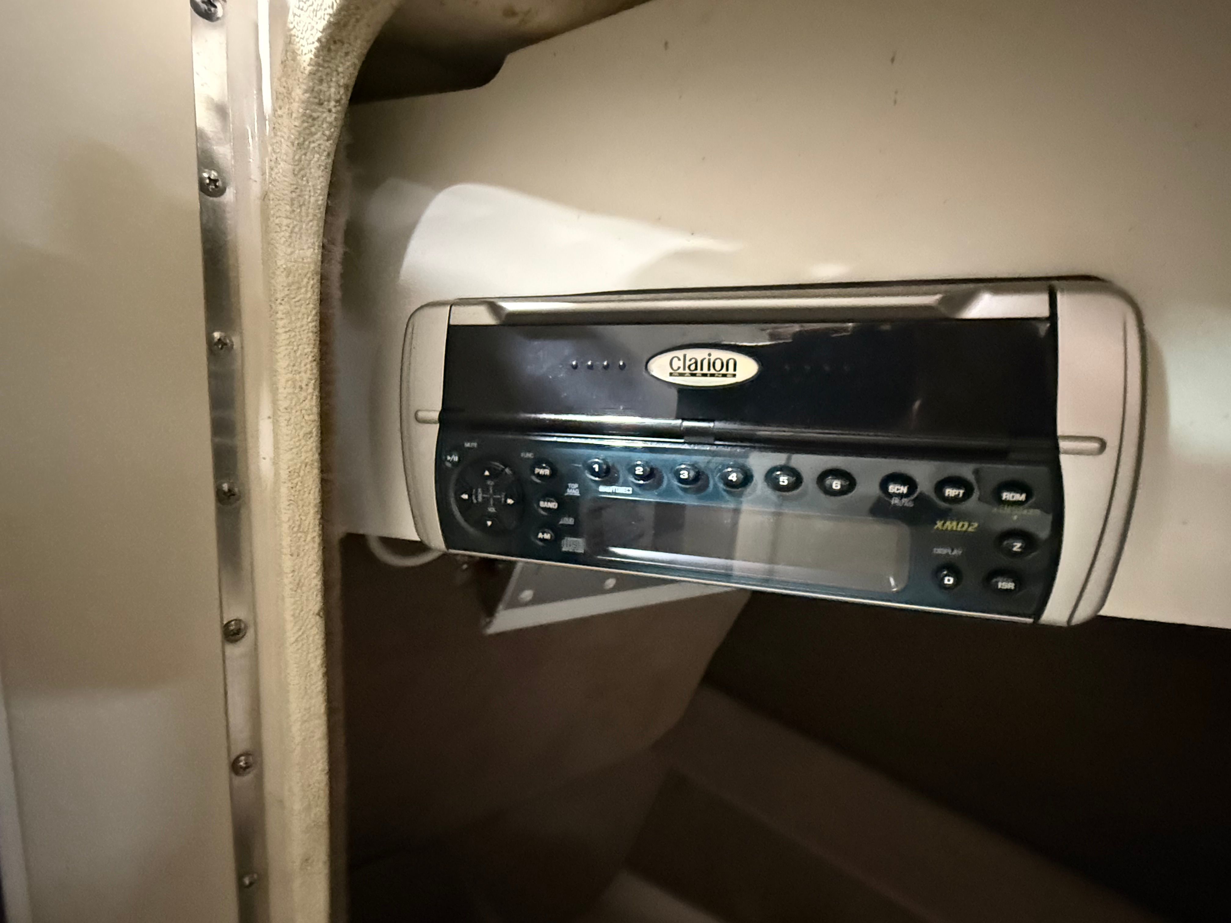 Clarion stereo system in a 2003 Sea Ray 240 SIGNATURE.