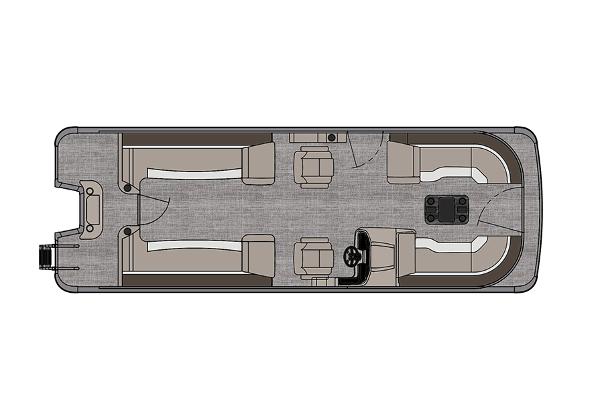 Manufacturer Provided Image: Top view of 2022 Tahoe Pontoon Cascade Quad Lounger boat layout.