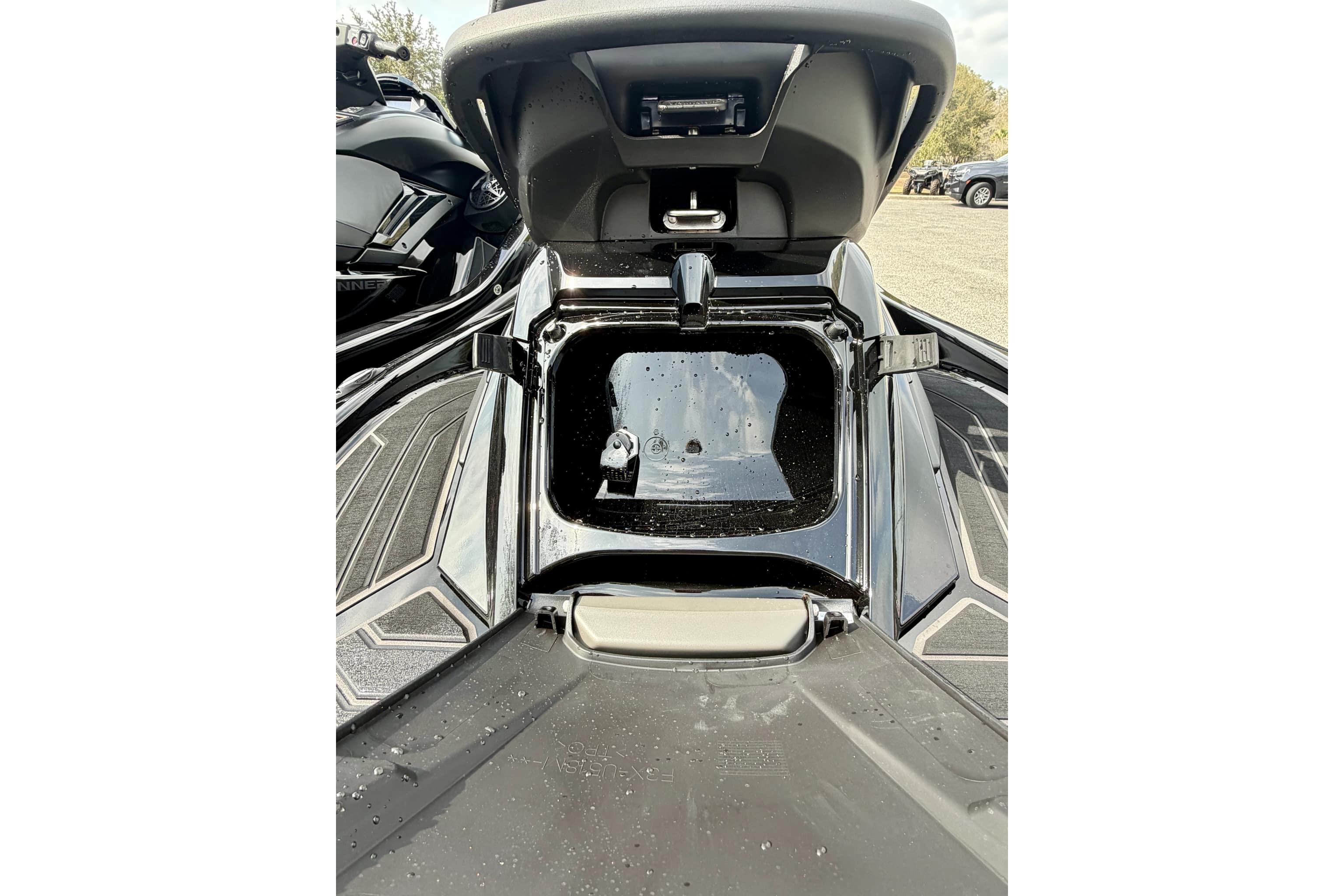 2026 Yamaha WaveRunner FX Limited SVHO storage compartment, open view.