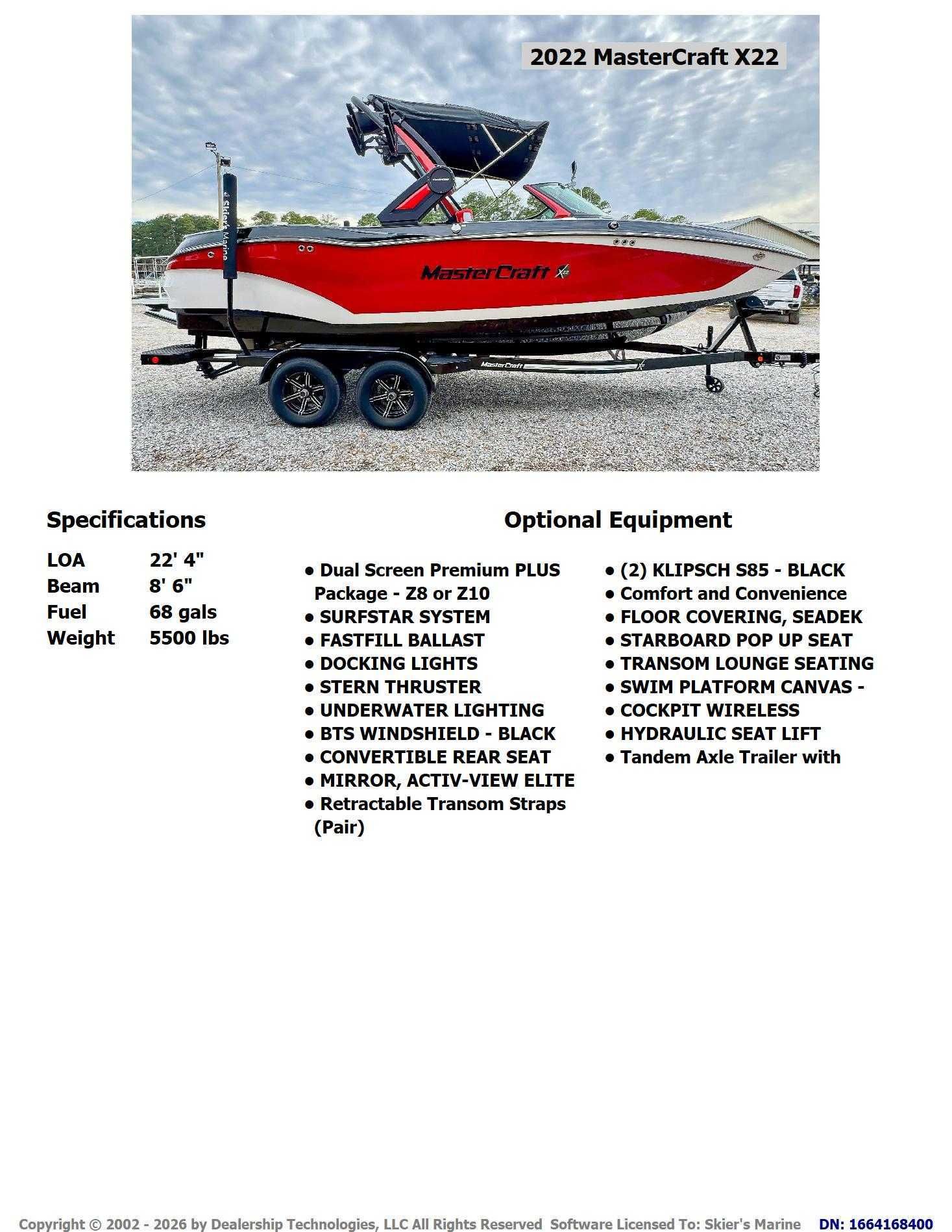 2022 MasterCraft X22 - 2