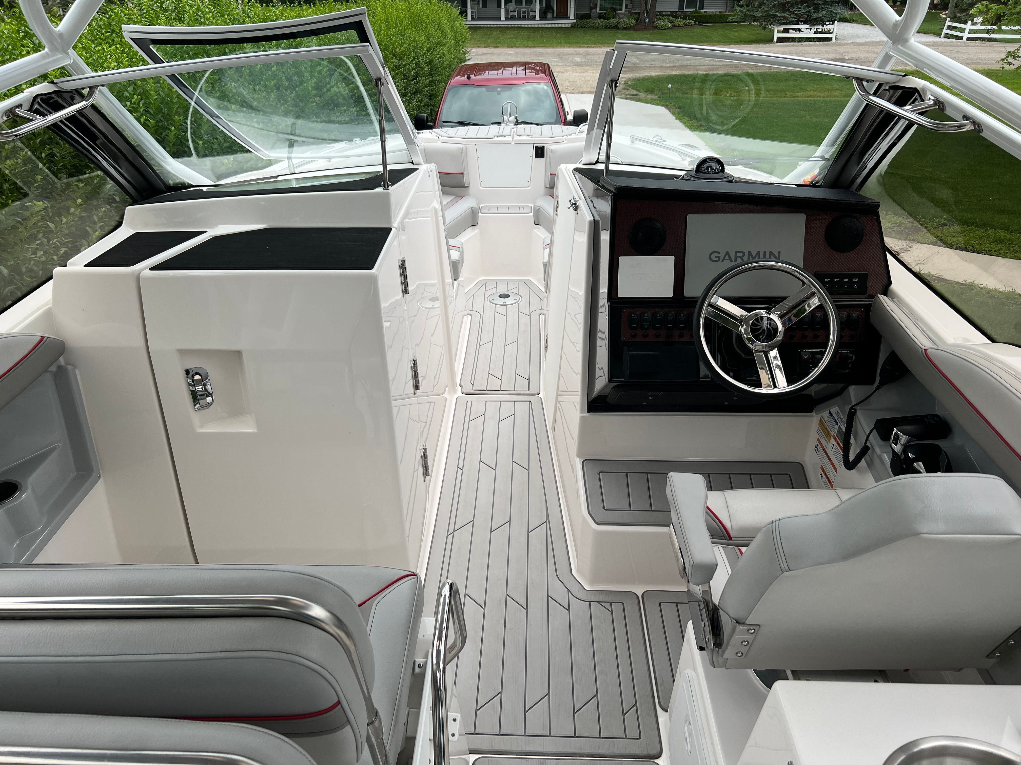 Interior of 2023 Solara S 250DC yacht with modern features.