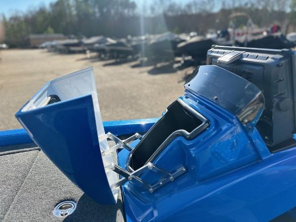 2024 iKon LX 20 boat with open storage compartments.