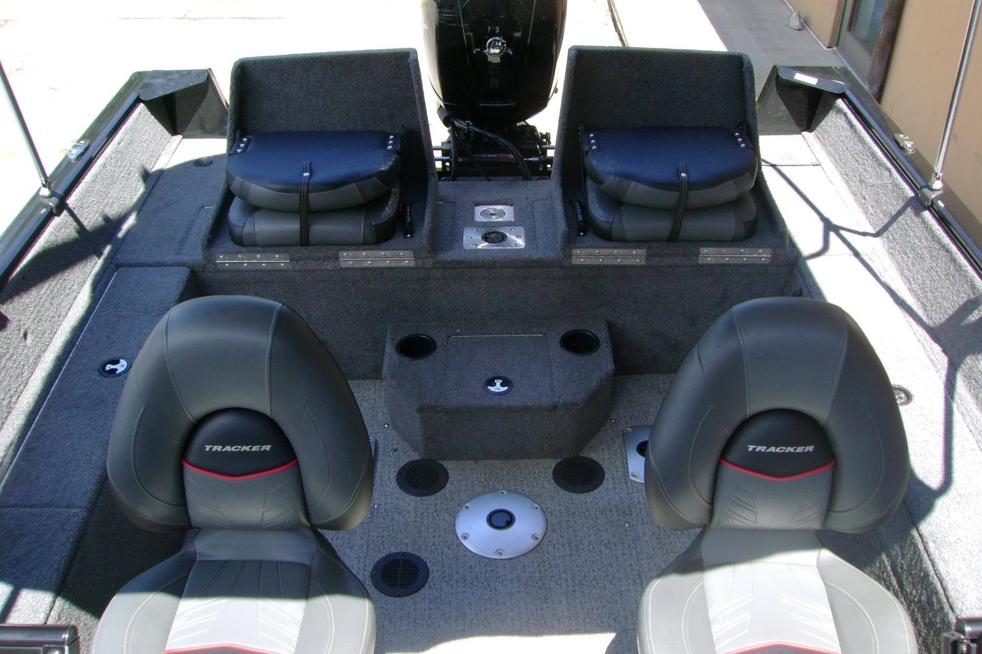 2023 Tracker Pro Guide V-175 WT boat interior with seating and storage compartments.