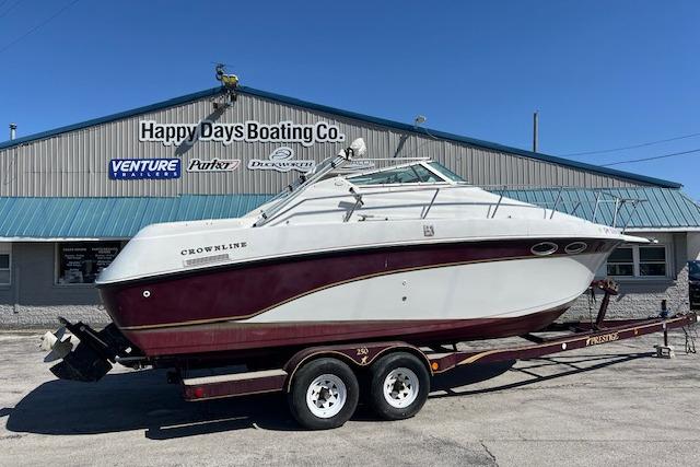 1997 Crownline 250 CR boat on trailer at Happy Days Boating Co.