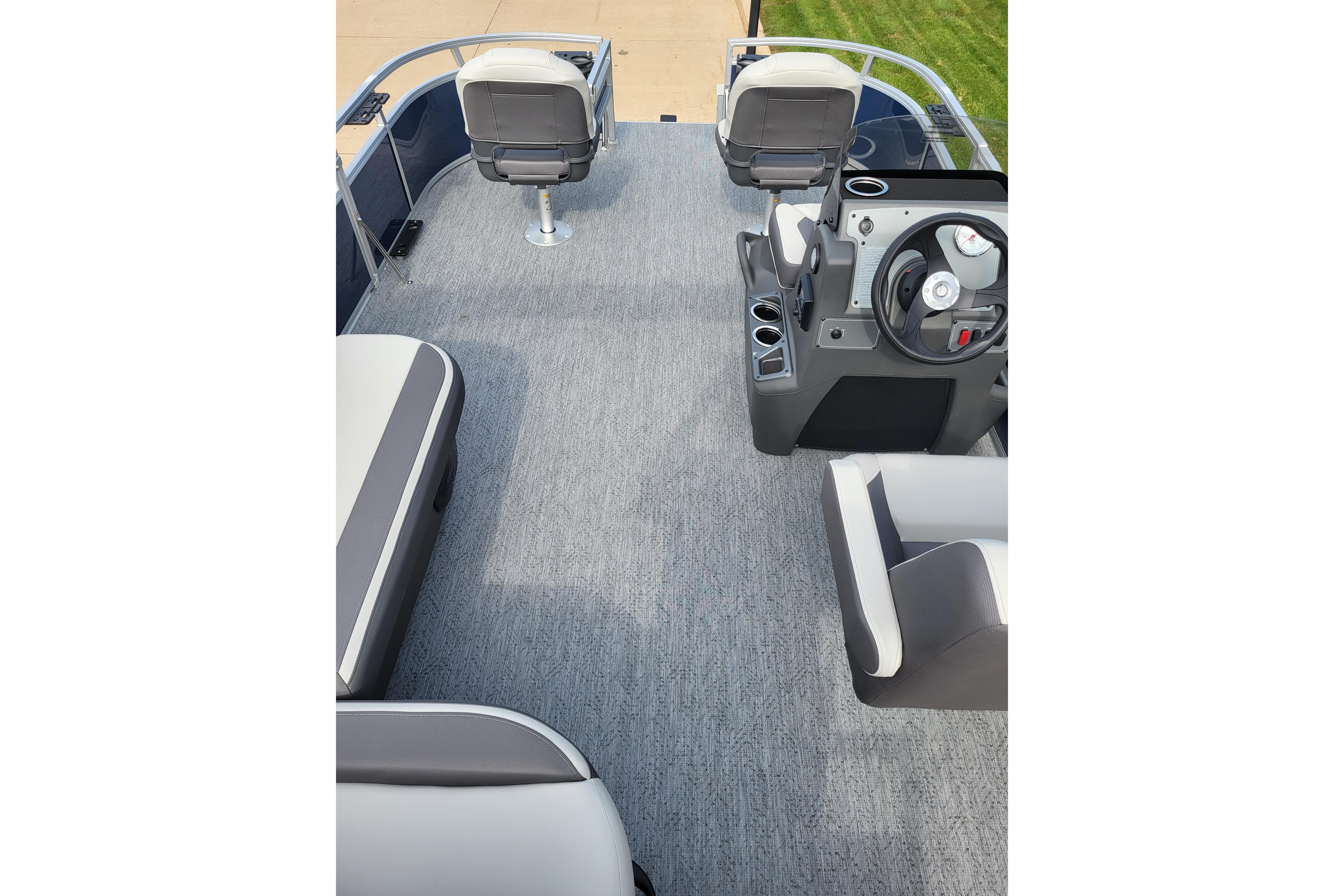 2026 Sun Tracker Bass Buggy 16 XL Select interior with seating and steering console.