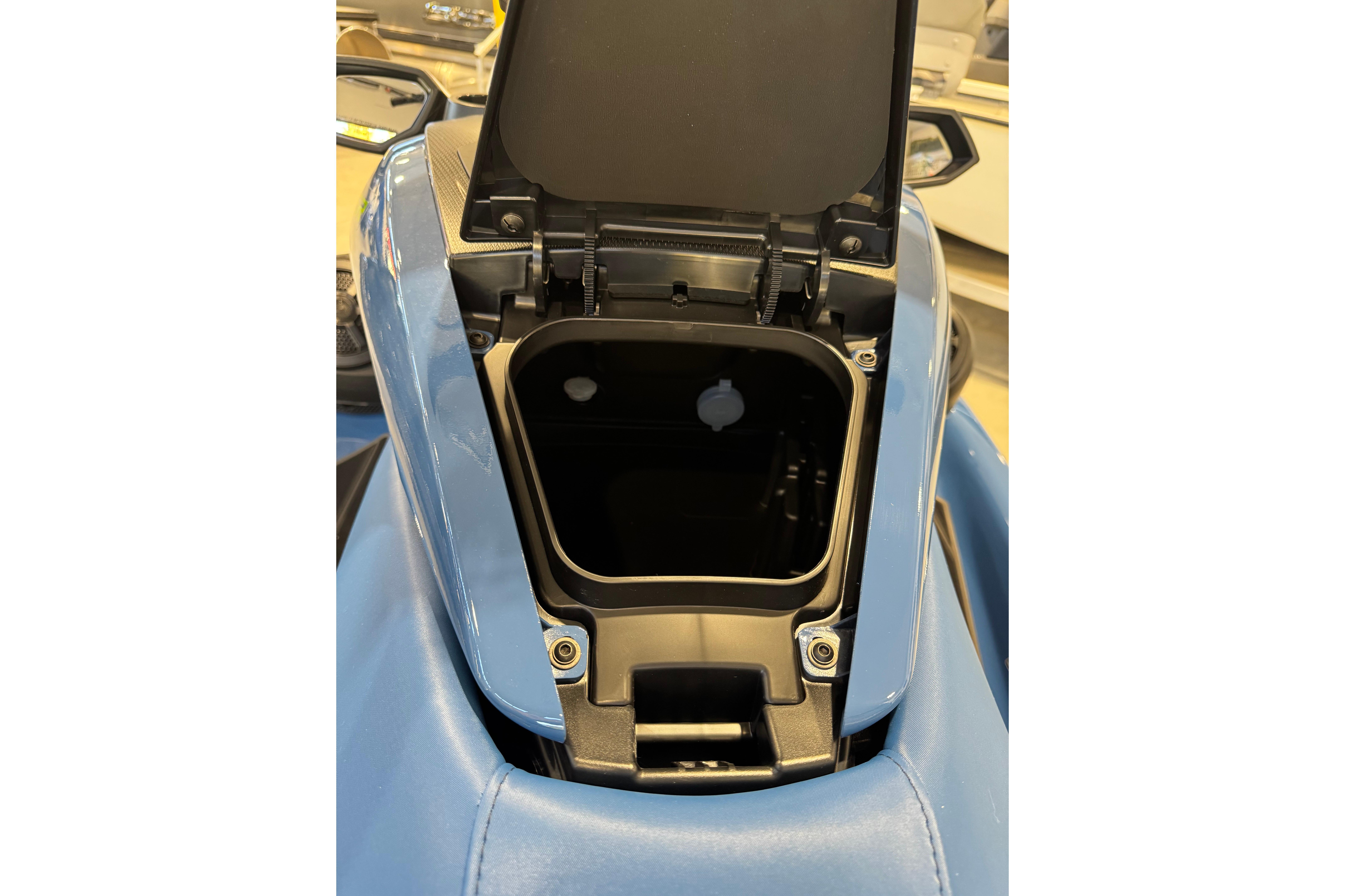Open storage compartment of 2024 Yamaha WaveRunner FX Cruiser SVHO.