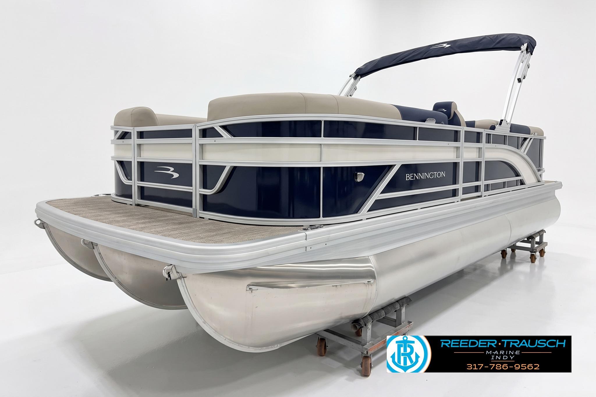 2027 Bennington 22 SSR pontoon boat with sleek design and modern features.