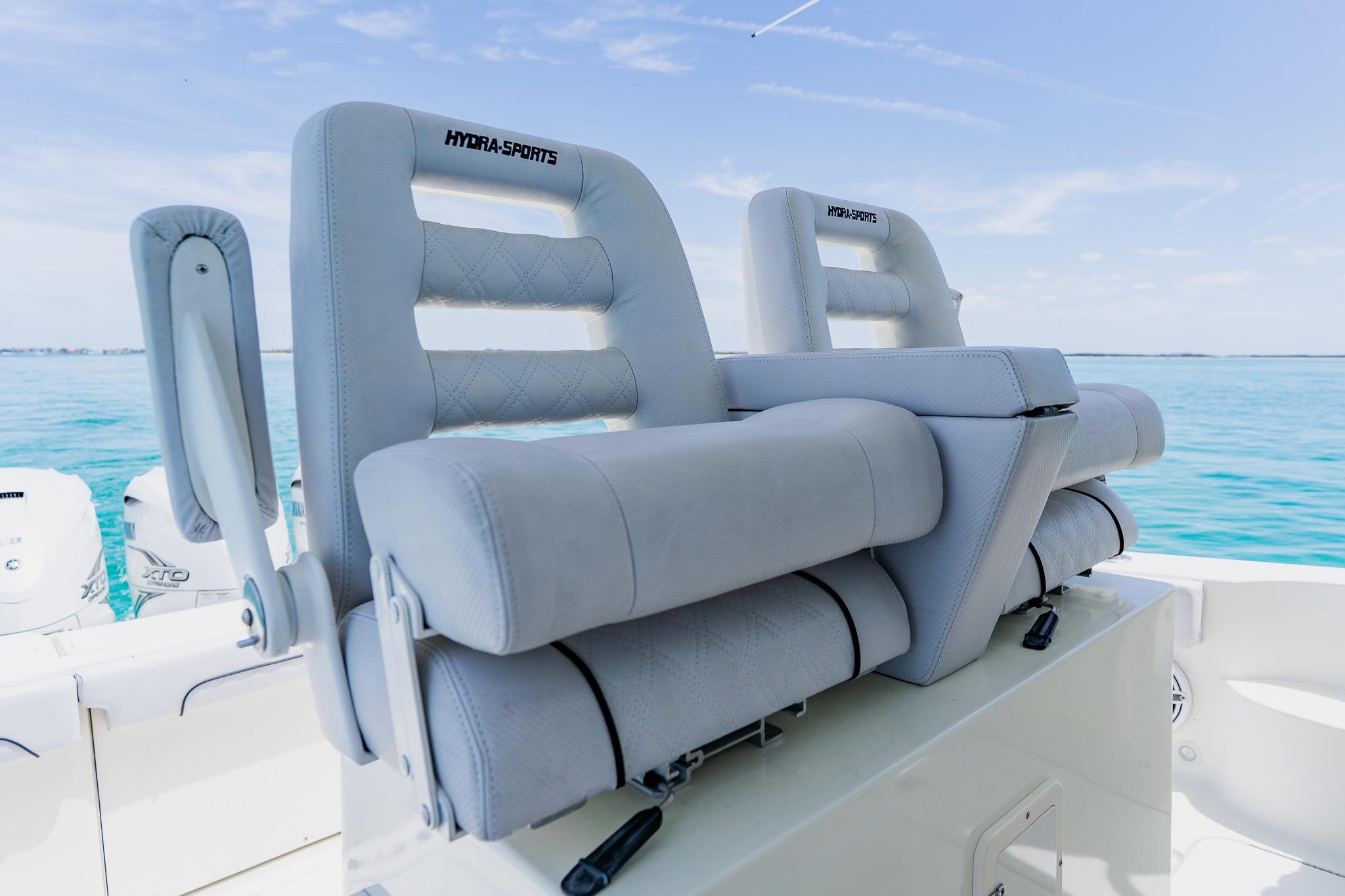 2008 Hydra-Sports Vector 3500 VX boat seats with ocean backdrop.