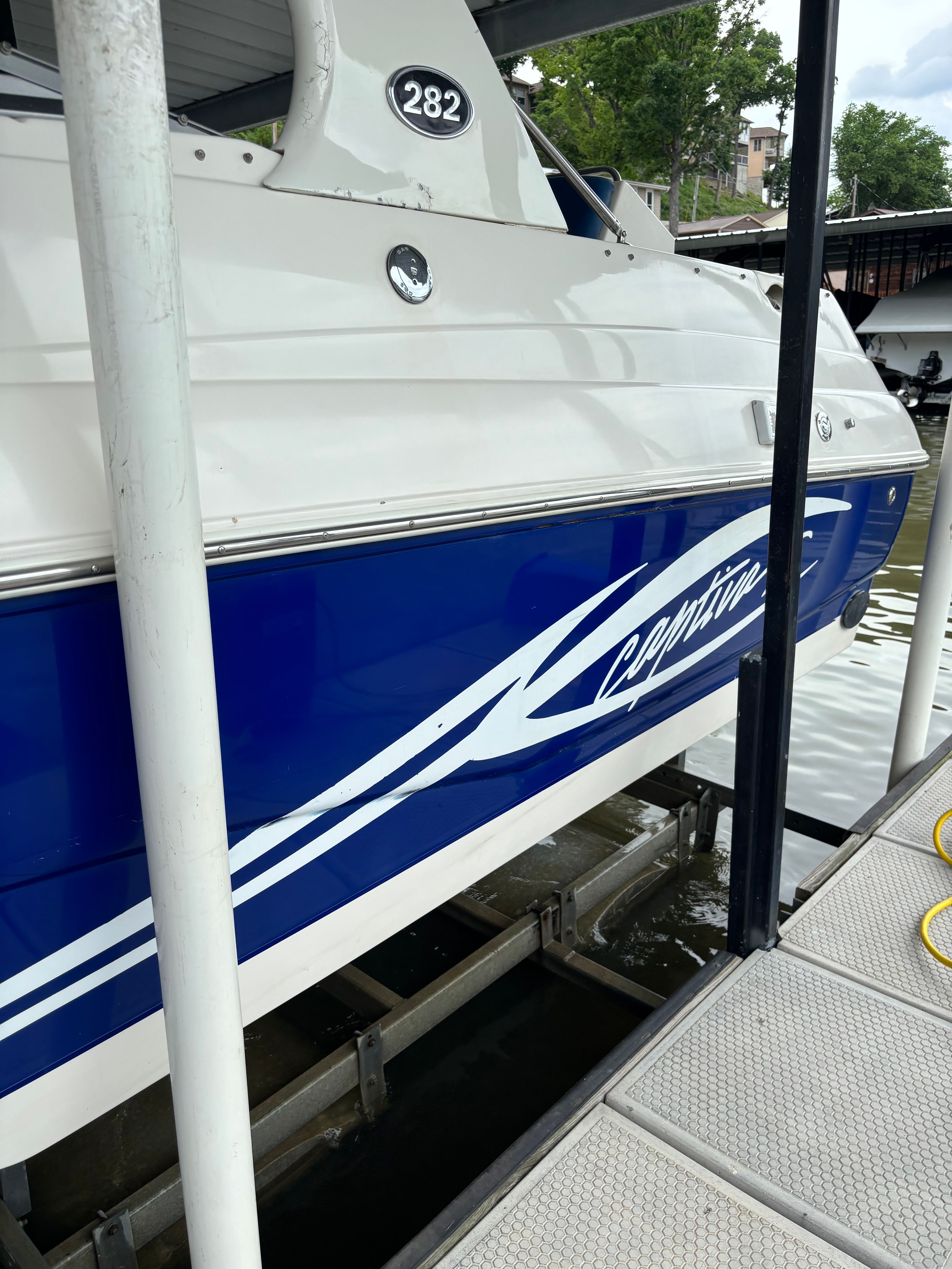 2006 Rinker 282 Captiva Bowrider docked.
