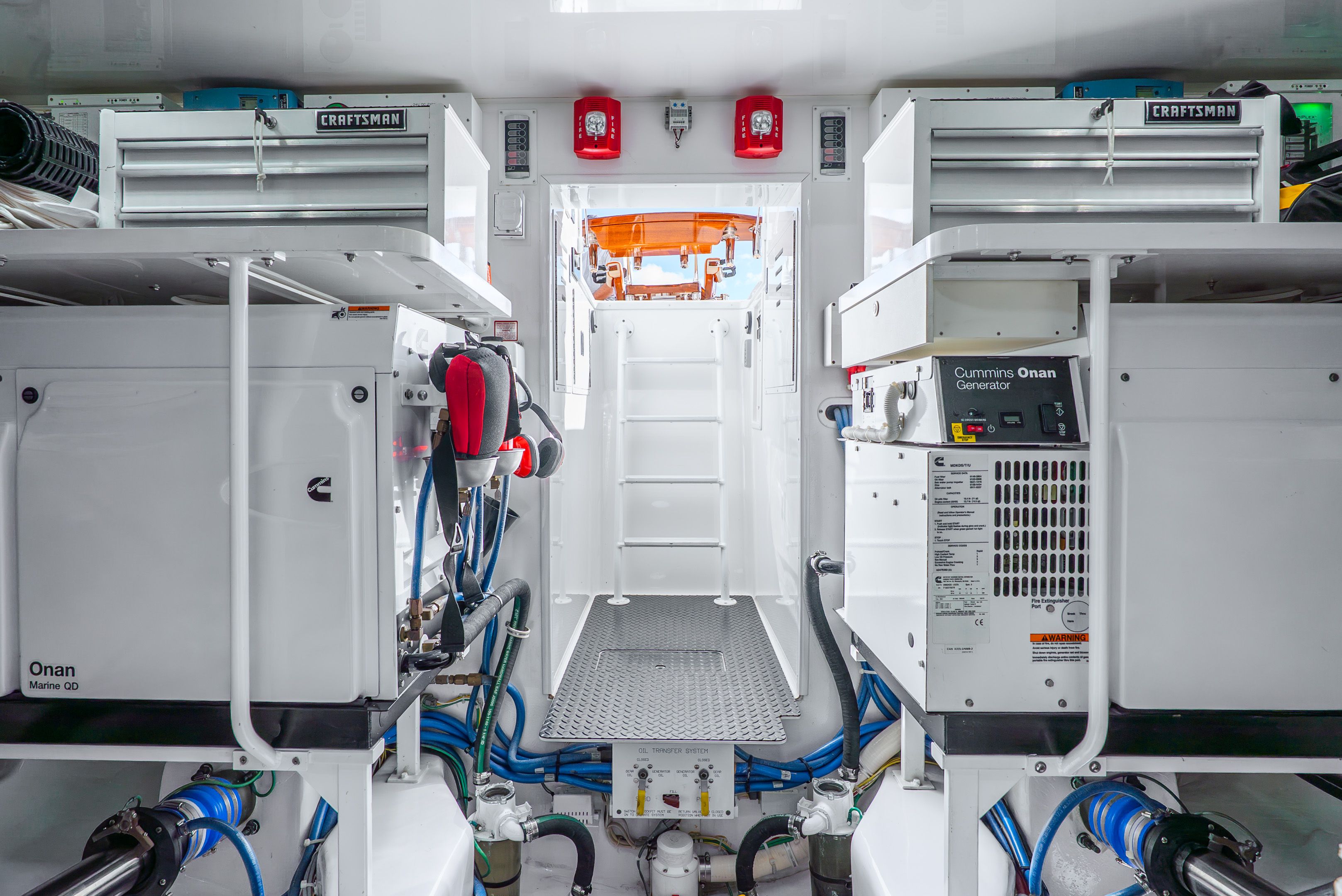 Engine Room Aft with Twin Onan Generators