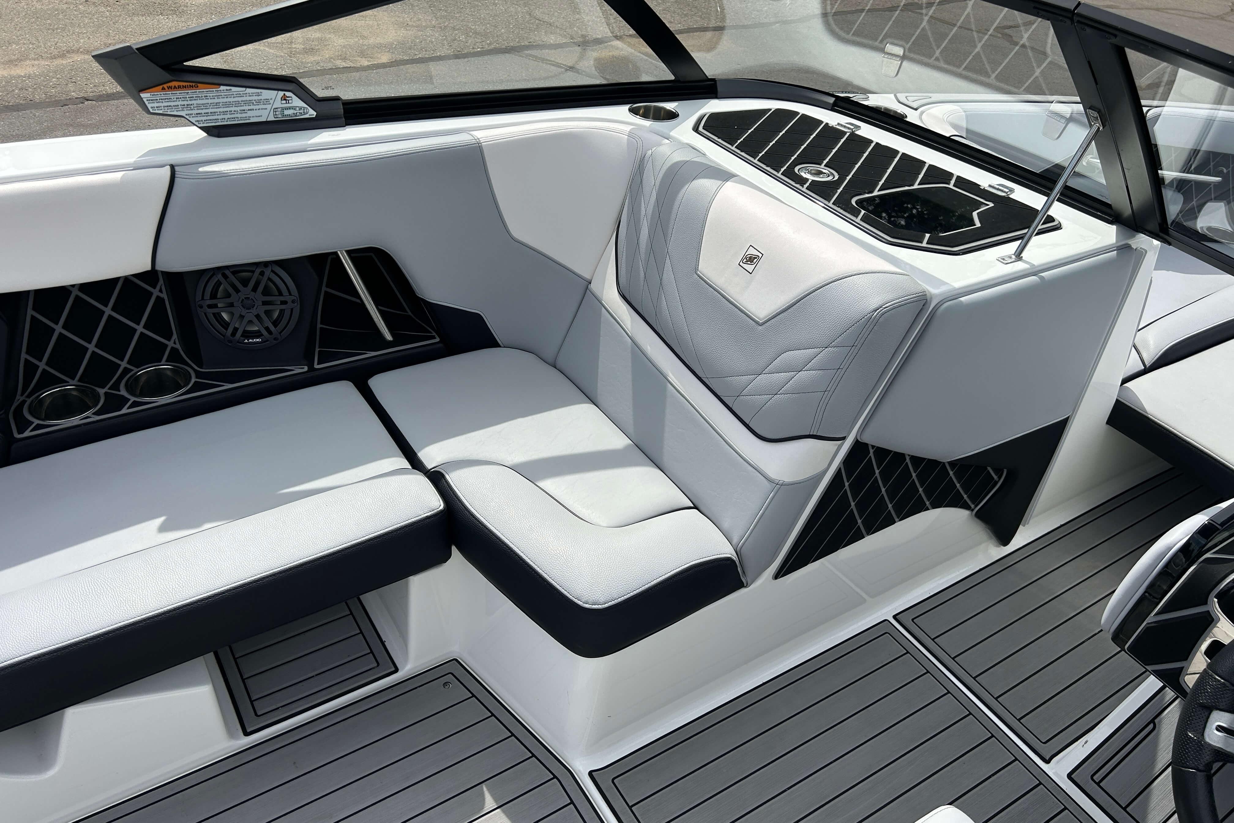 2021 Nautique Super Air Nautique GS24 interior with sleek seating and modern design.