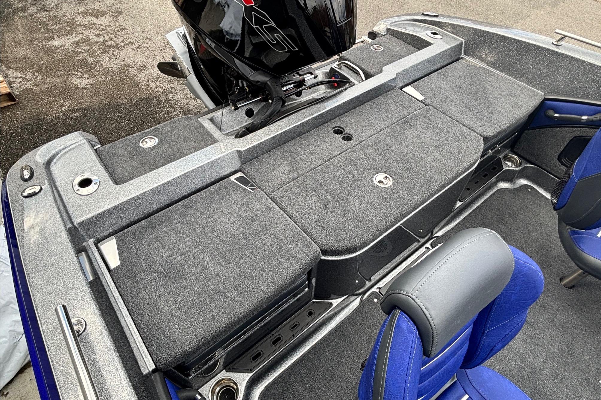 2026 Ranger 1880MS A Pack Equipped boat interior with seating and storage compartments.