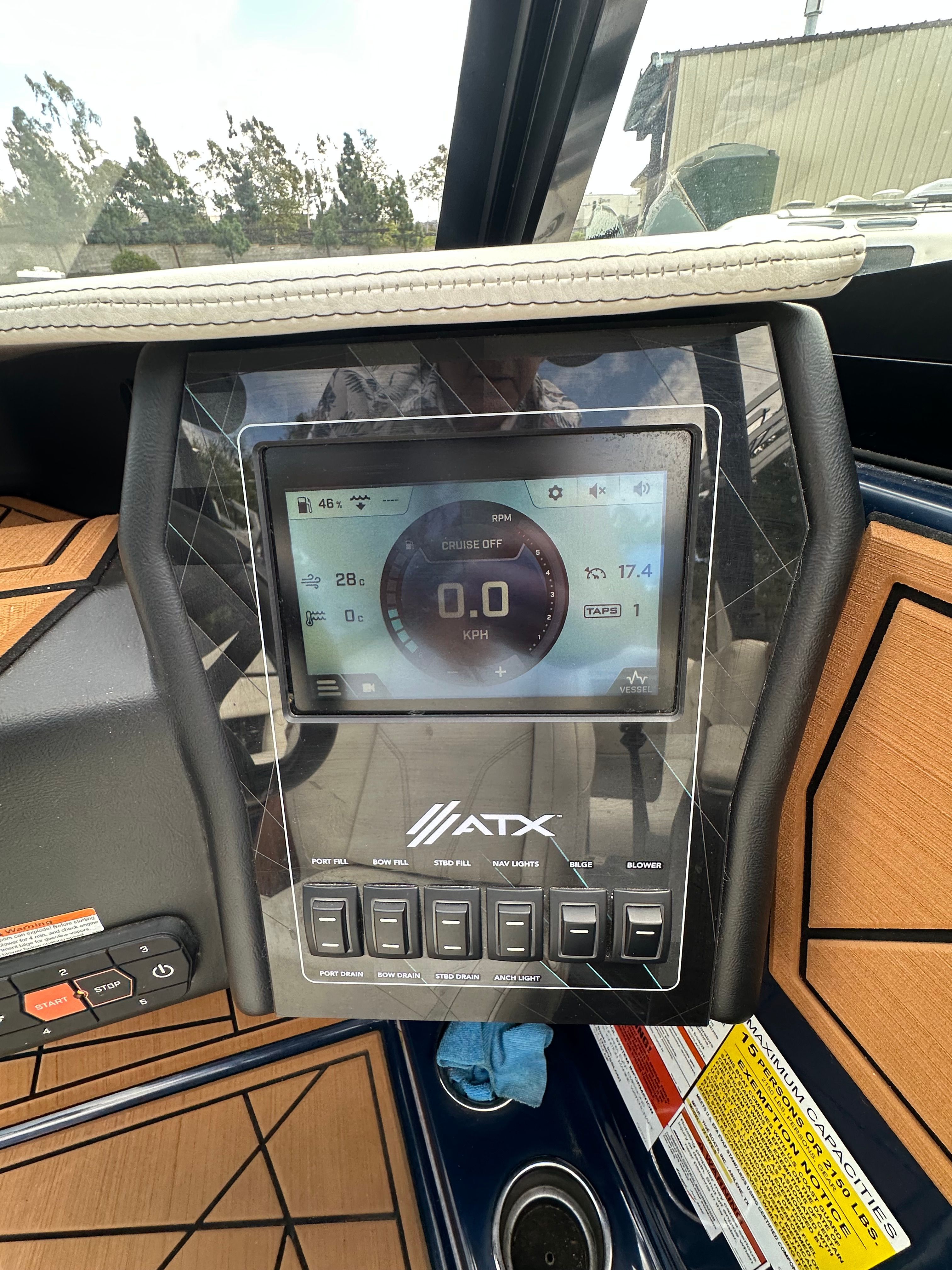 Dashboard of a 2021 ATX Surf Boats 22 Type-S.