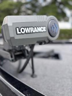 Lowrance equipment on 2021 Ranger Z520C Ranger Cup boat, close-up view.