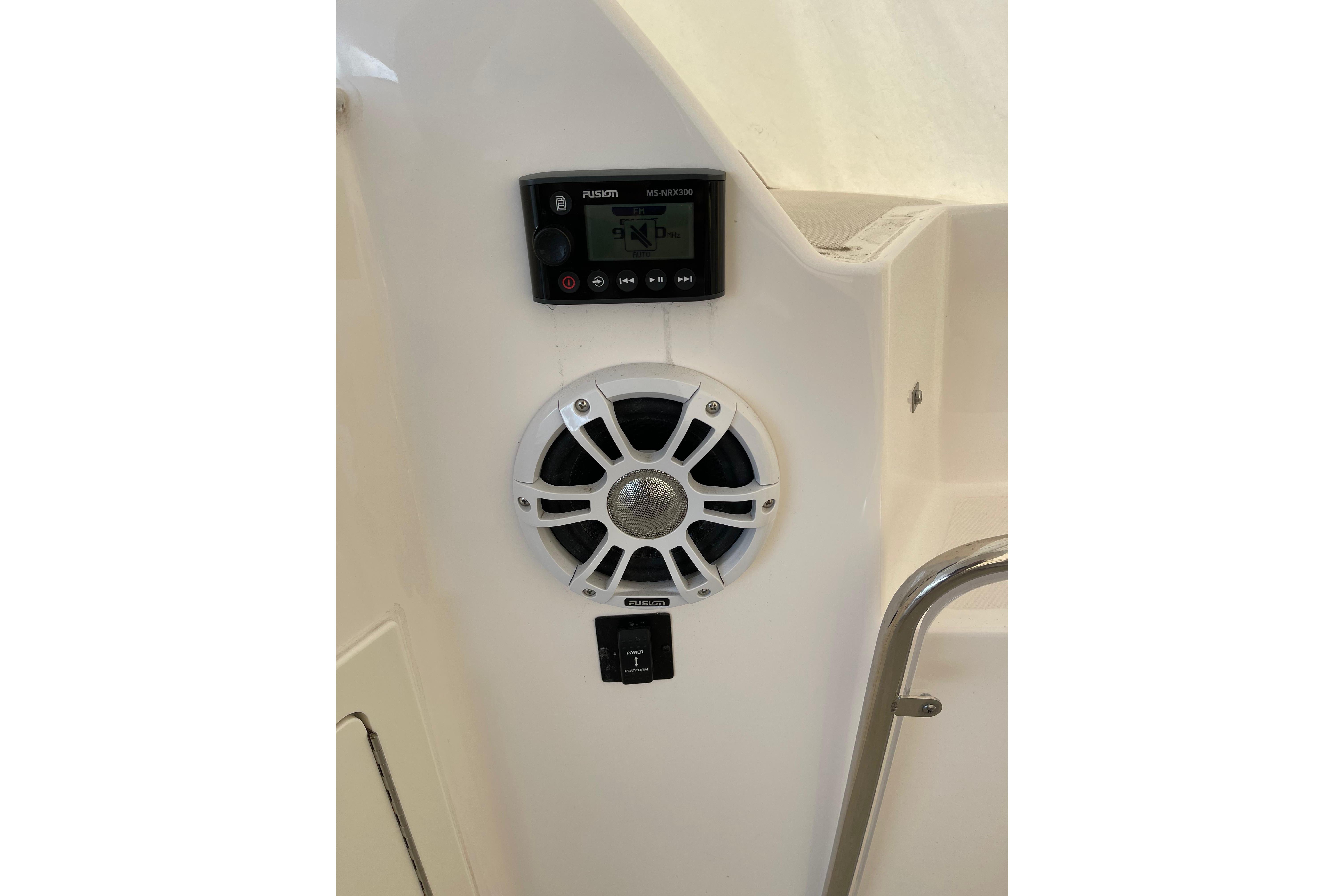 2012 Regal 35 Sport Coupe audio system with Fusion stereo and speaker.