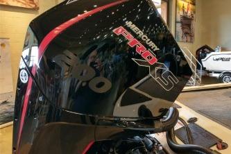 2025 Tracker Savage 215 with Mercury Pro XS engine in showroom display.