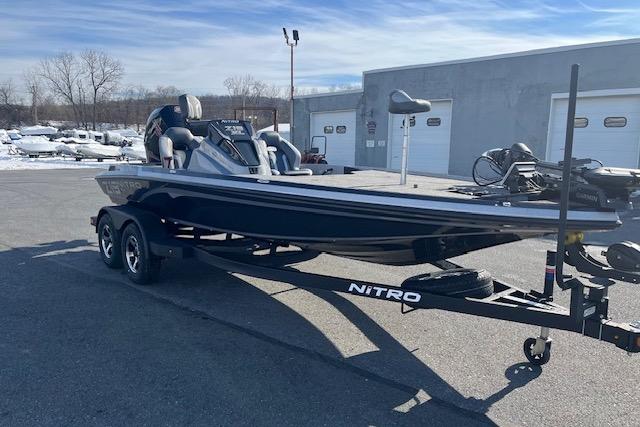 2026 Nitro Z19 XL Pro boat on trailer in outdoor setting.